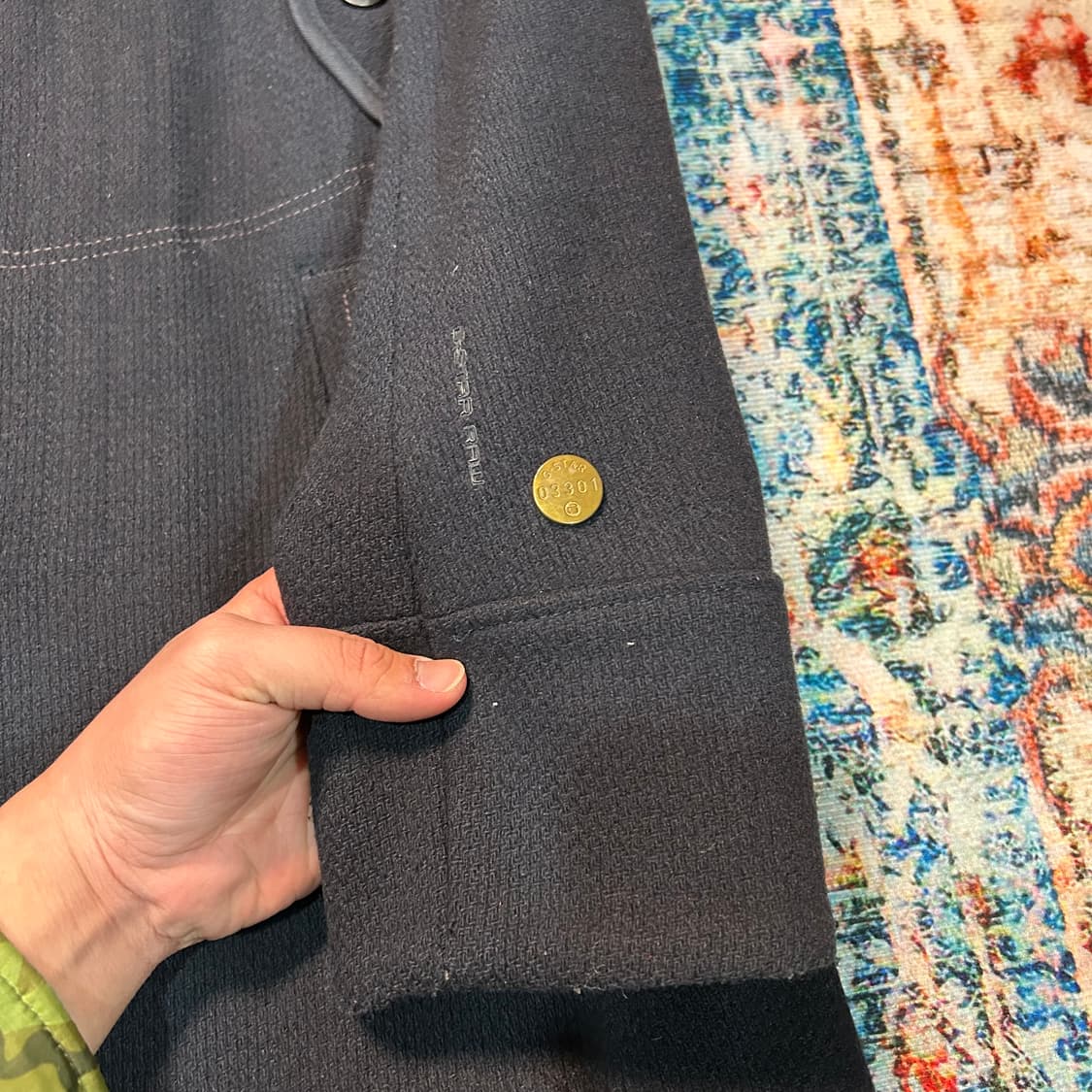 [M] 00s 지스타 로우 견장 울 코트 상품이미지7