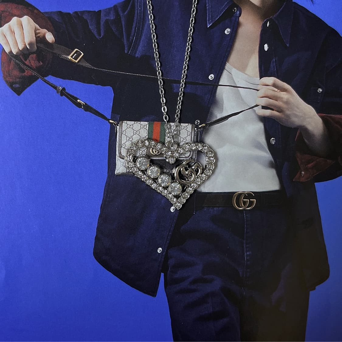 구찌 글리터 하트 글램 목걸이 상품이미지1