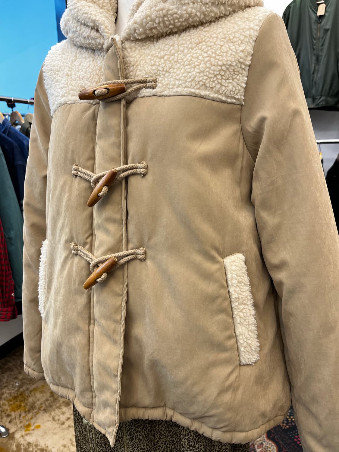 As Know As Pinky 셰르파 패널 후드 코트 상품이미지3