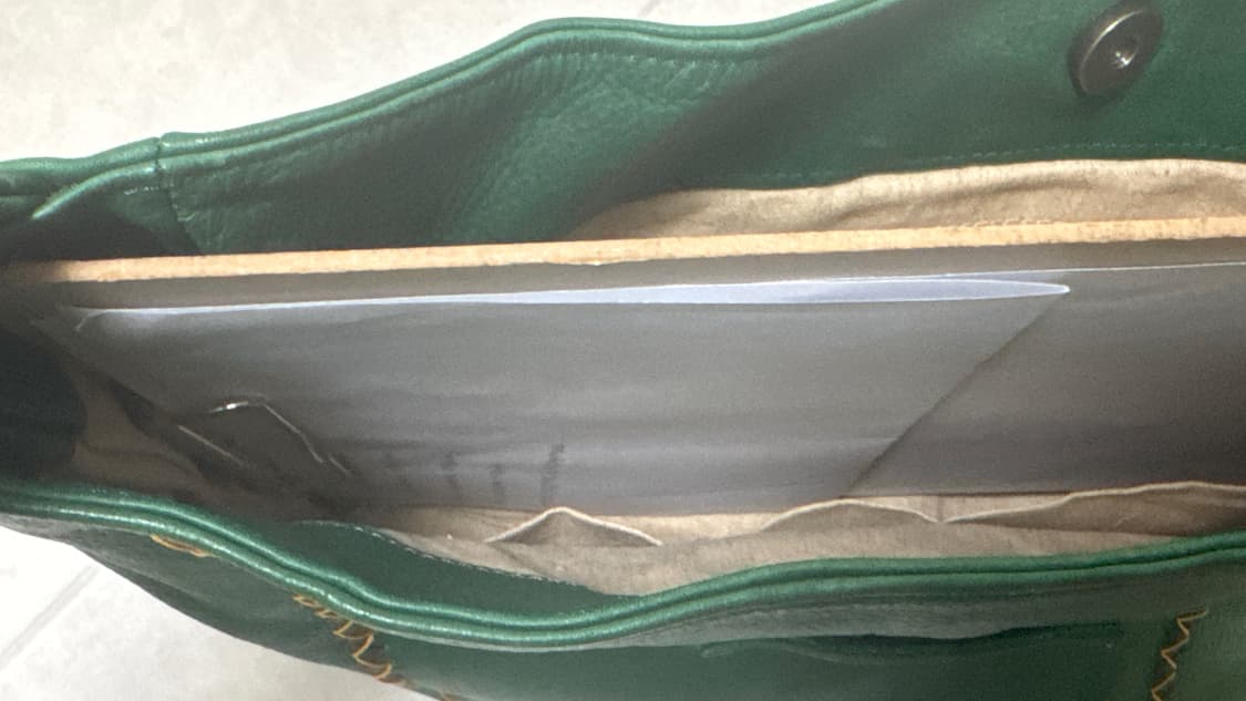 Lily 레더 스티치 그린 숄더/토트백 상품이미지8