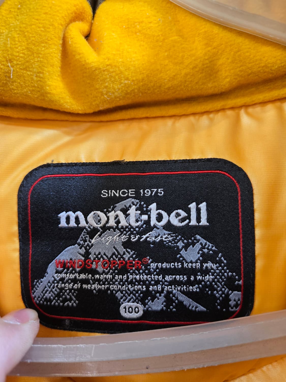 몽벨 EX 라이트 다운 패딩 옐로우 브라운 상품이미지2