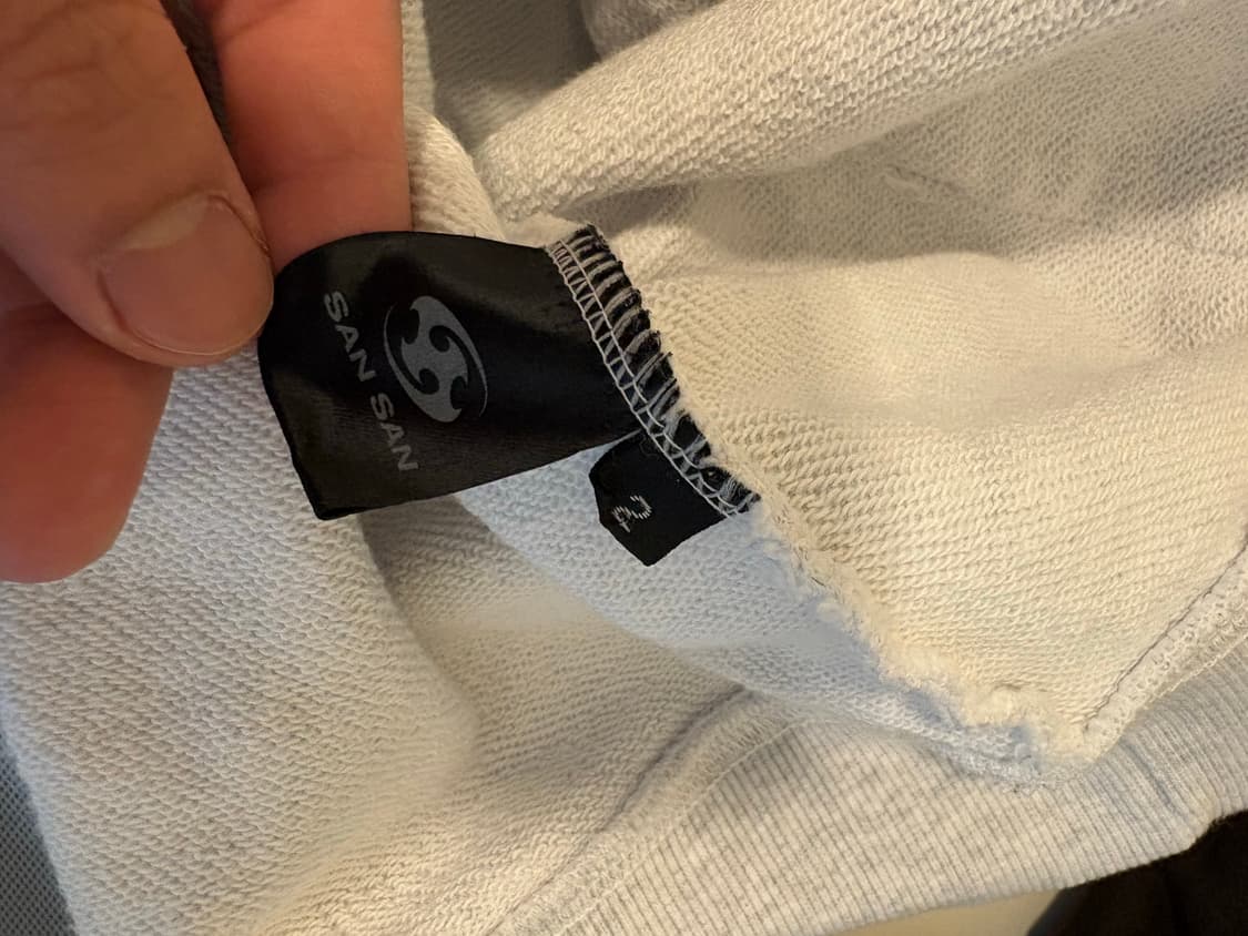 2) 22FW sansan gear 산산기어 로고 후드 화이트 멜란지 상품이미지5