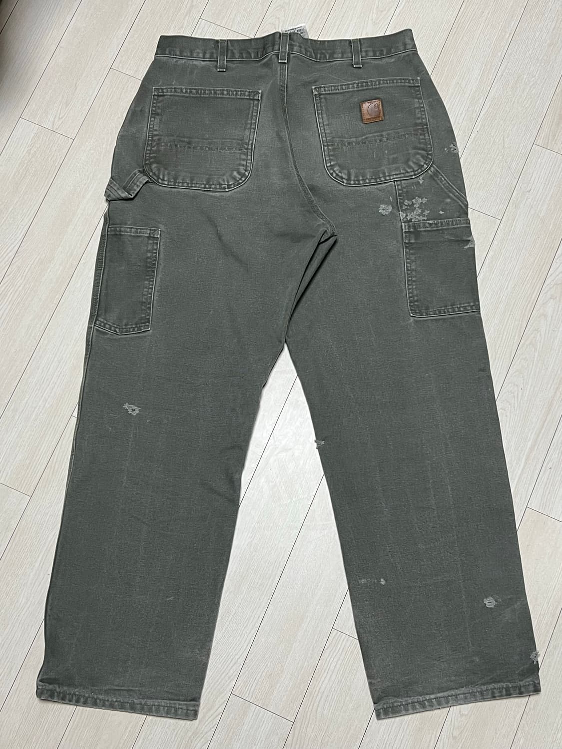 90s칼하트 싱글니 워크팬츠 모스그린 33x30사이즈 상품이미지5