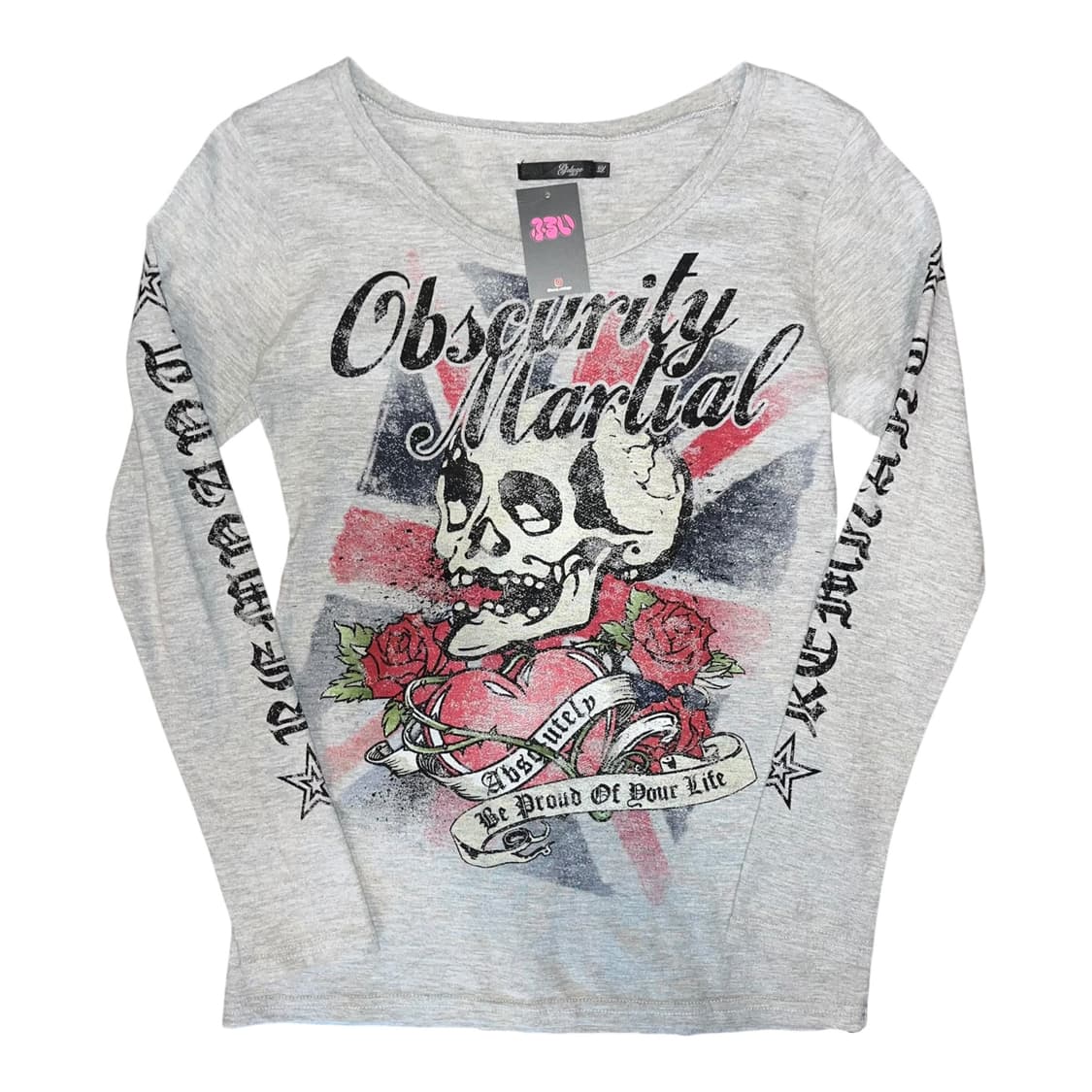 해골 레터링 프린팅 긴팔티 펑크y2k갸루 상품이미지1