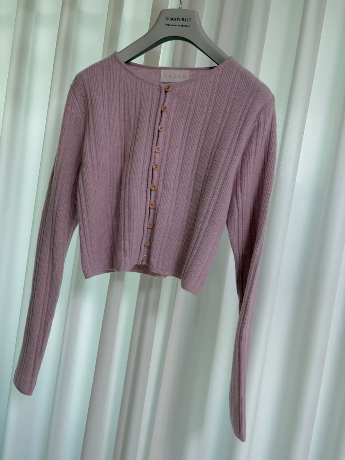 BPLAN 루미나 골지 크롭 가디건 - 핑크 상품이미지1