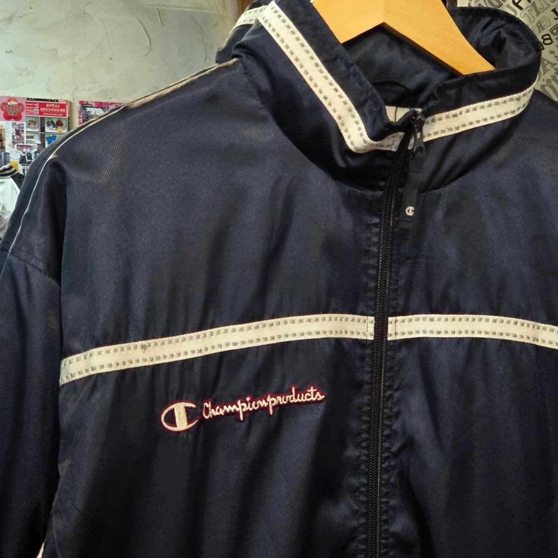 JPN 챔피온 네비이 사이드 라인 바람막이 자켓 상품이미지3