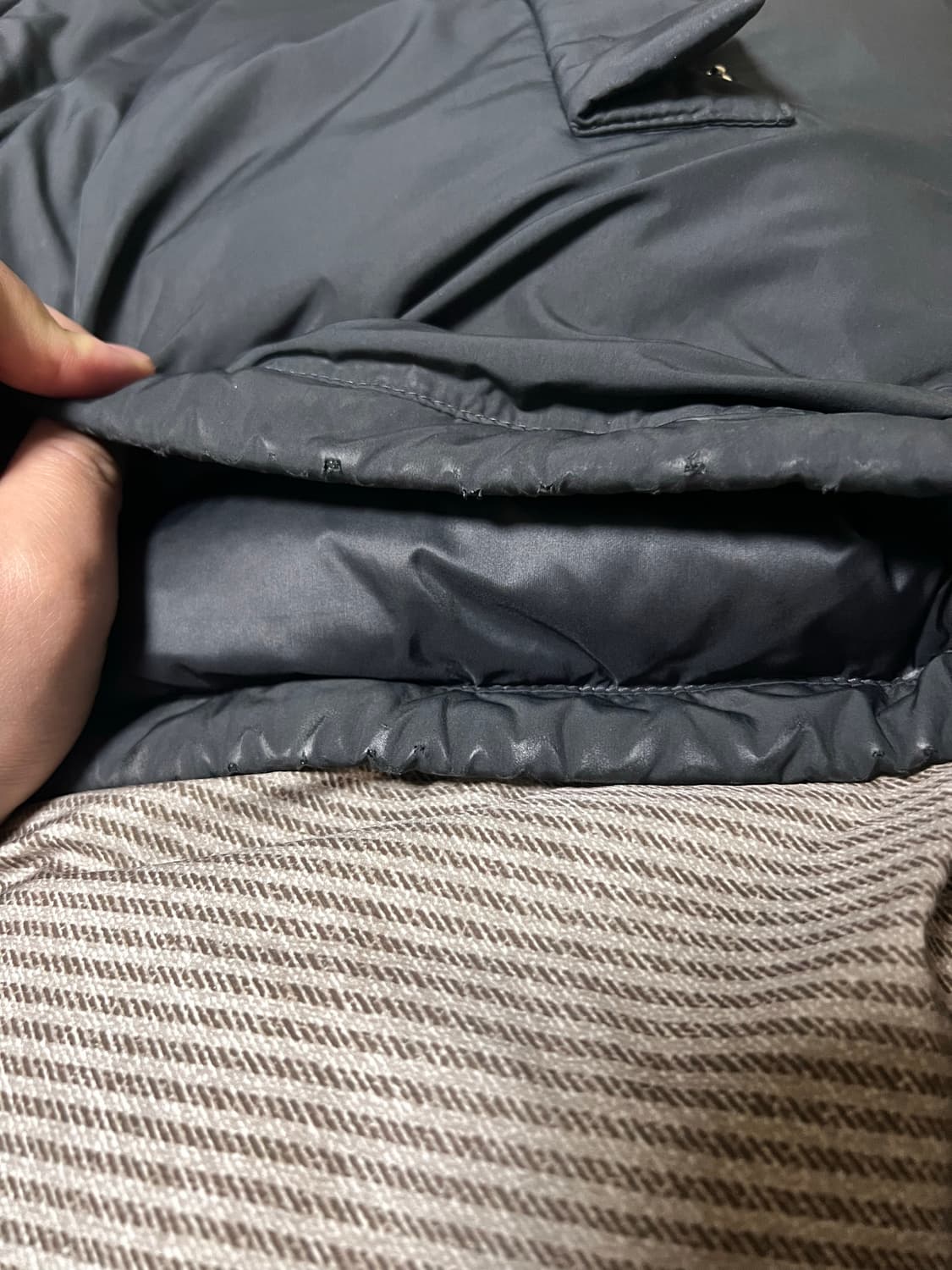 타임옴므 후드 구스다운 패딩 블랙 상품이미지8