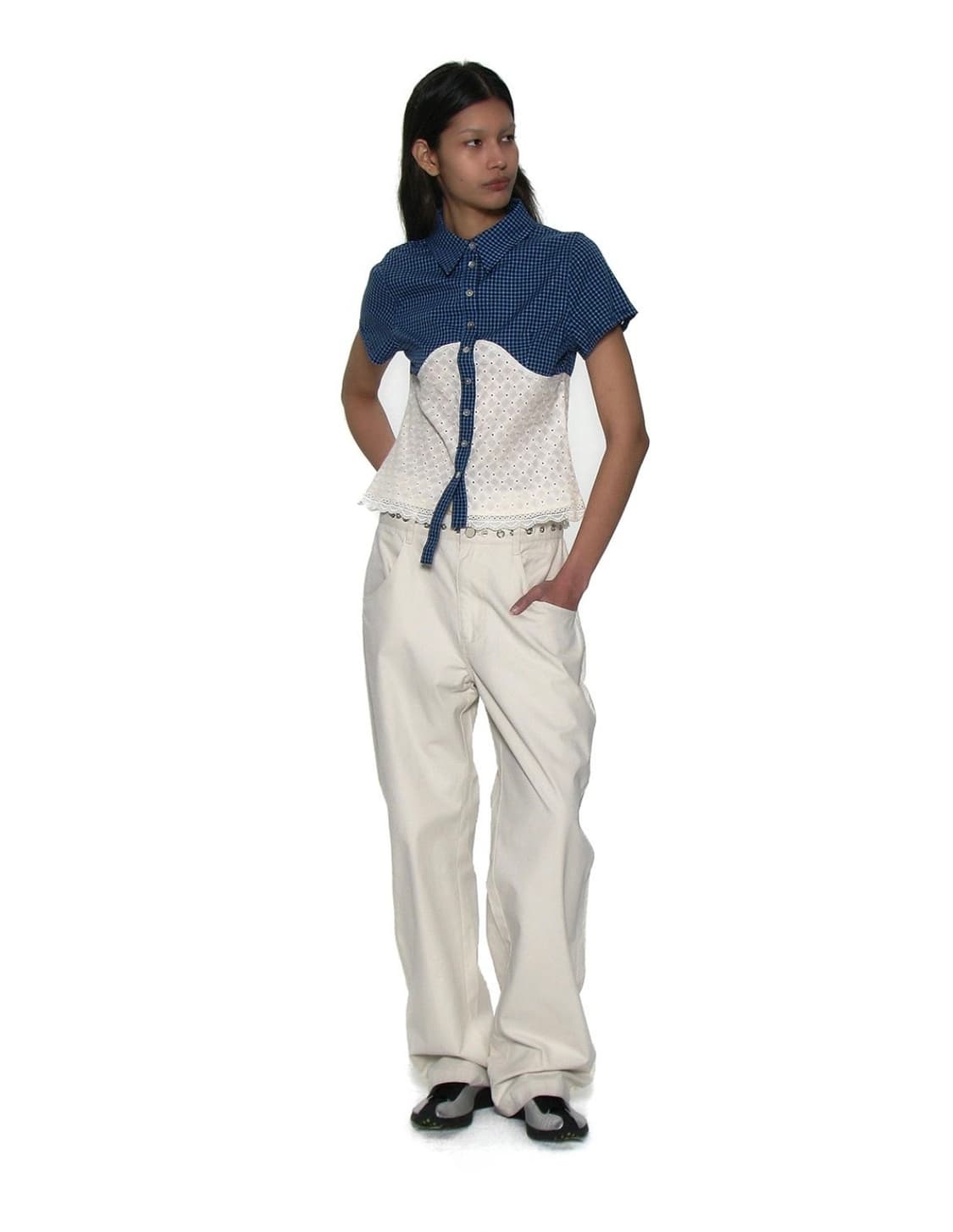 파르티멘토 우먼 2way pointed double waist 팬츠 상품이미지2