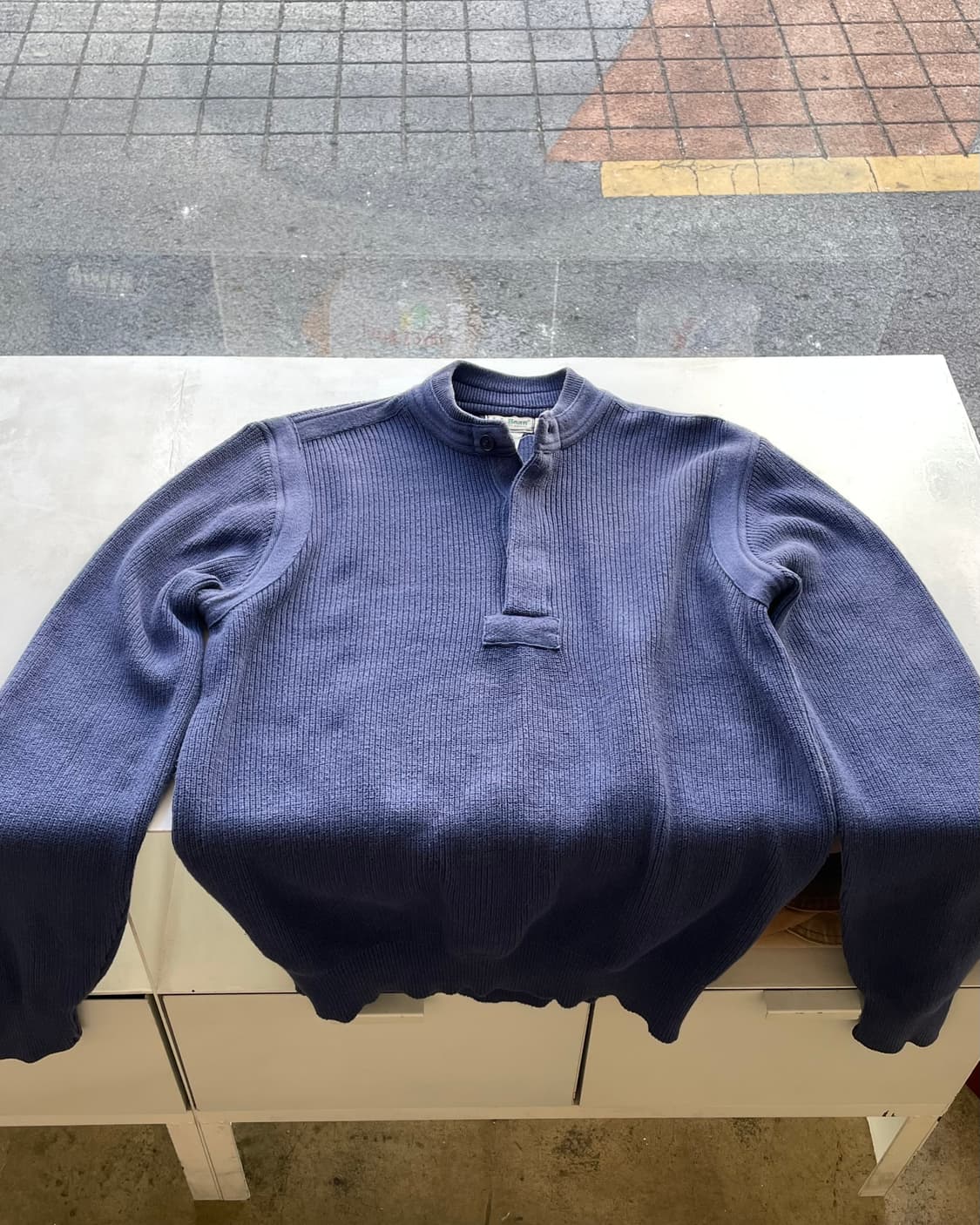 90s USA LL bean Henley neck camp sweater 상품이미지4