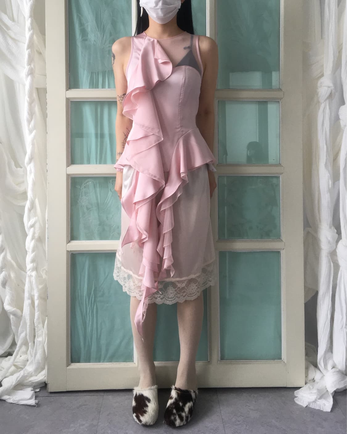 Ruffle drop unbalanced point sleeveless 상품이미지8