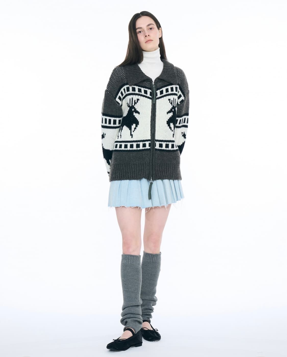 파르티멘토우먼 코위찬 니트집업 상품이미지2