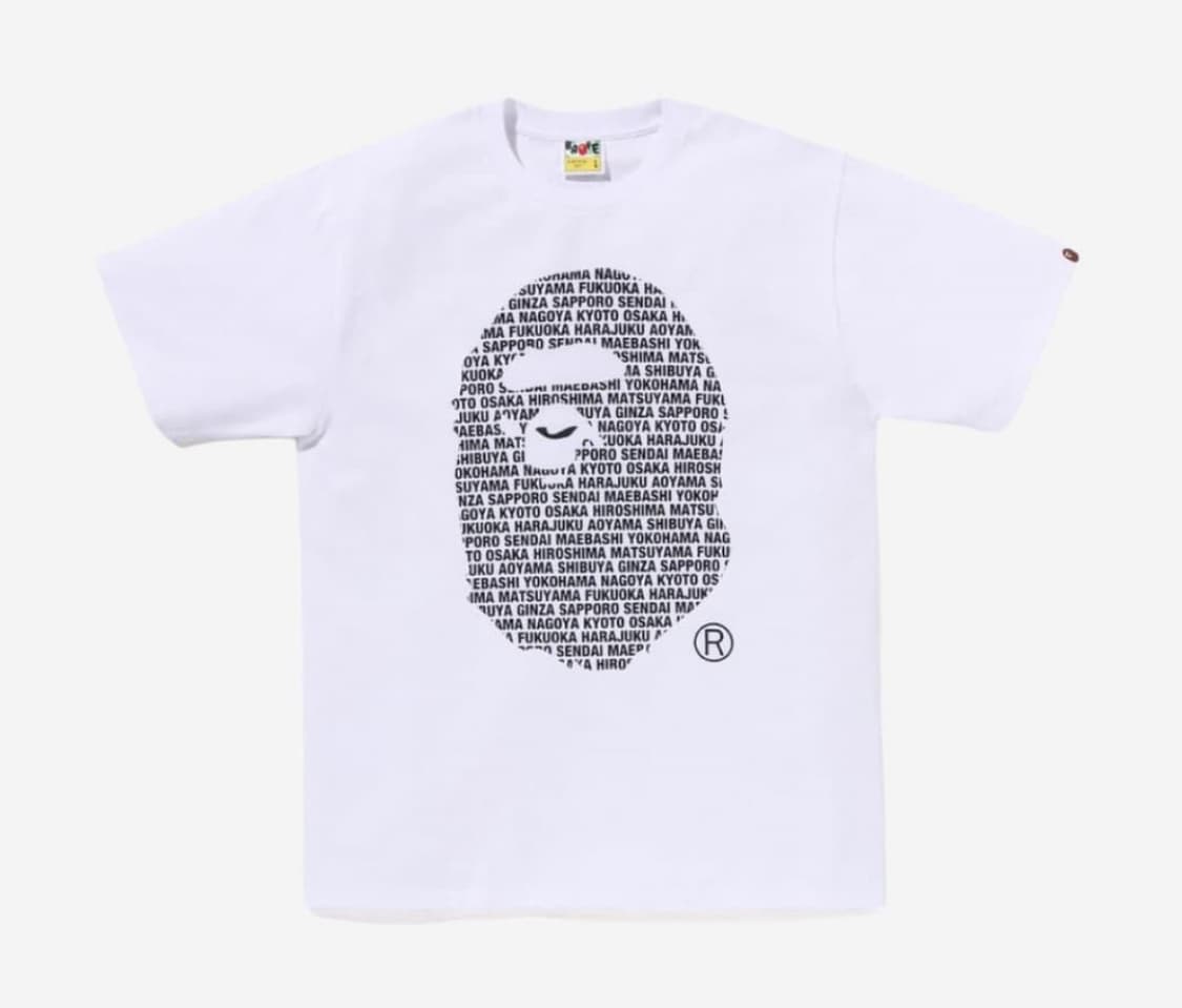 BAPE Japan Ape Head T-Shirt White M size 상품이미지1