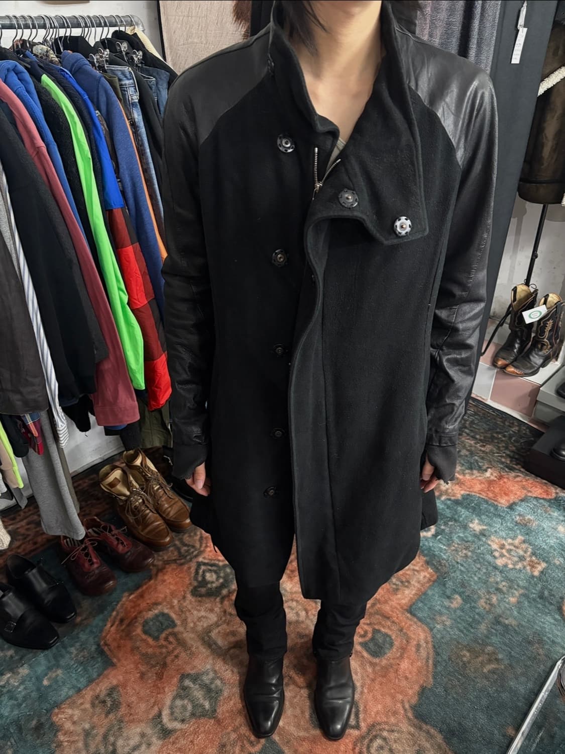 TTF✳️2000's KMRii 염소 가죽 코트 상품이미지1