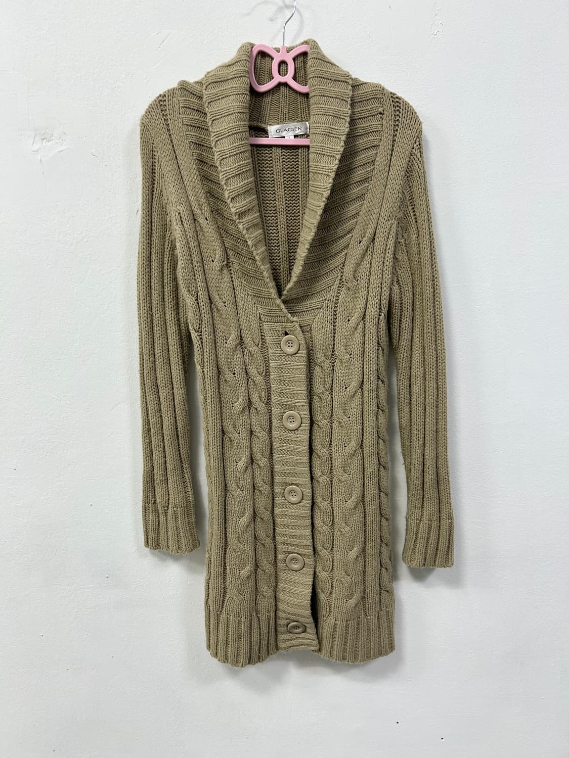 [GLACIER] 라떼갸루 베이지 리락쿠마 니트 가디건 상품이미지4