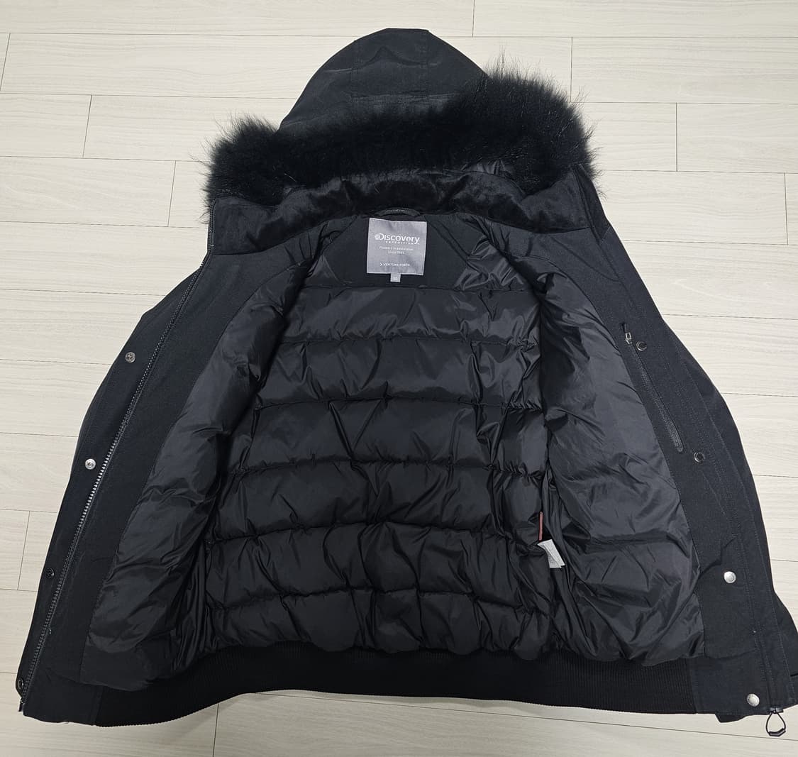 디스커버리 블랙 패딩 점퍼 후드 퍼 상품이미지4