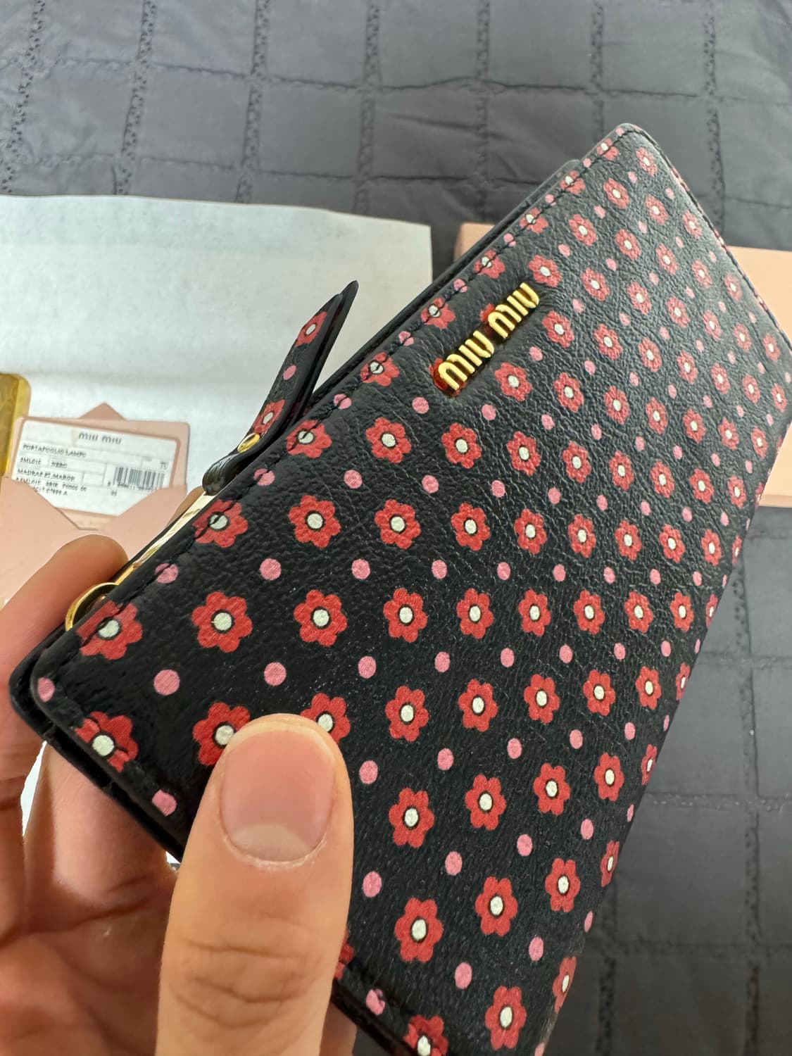미우미우 마드라스 플라워 프린트 장지갑 상품이미지2