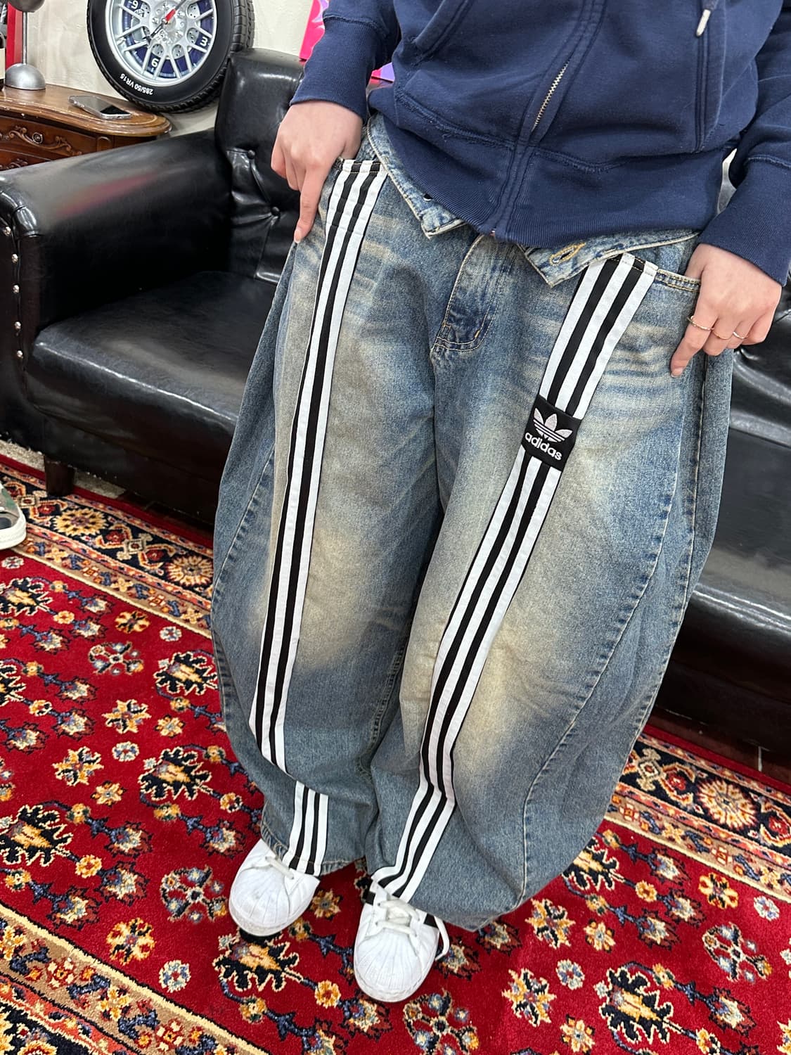 삼선줄 커스텀 데님 팬츠 상품이미지2