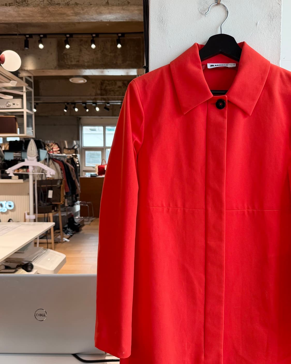 질샌더 오렌지 코튼 싱글 코트  상품이미지4