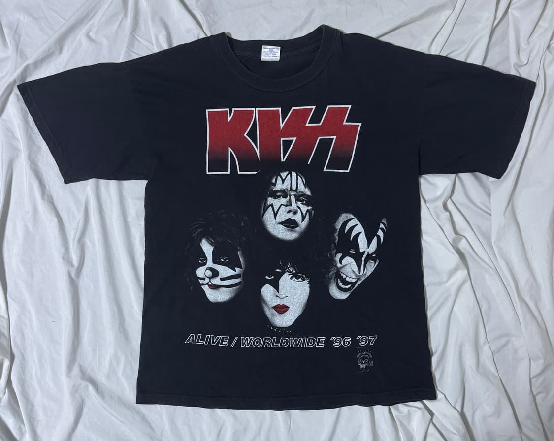 Kiss Alive Worldwide 96 97 투어 밴드티 블랙핑크 상품이미지1