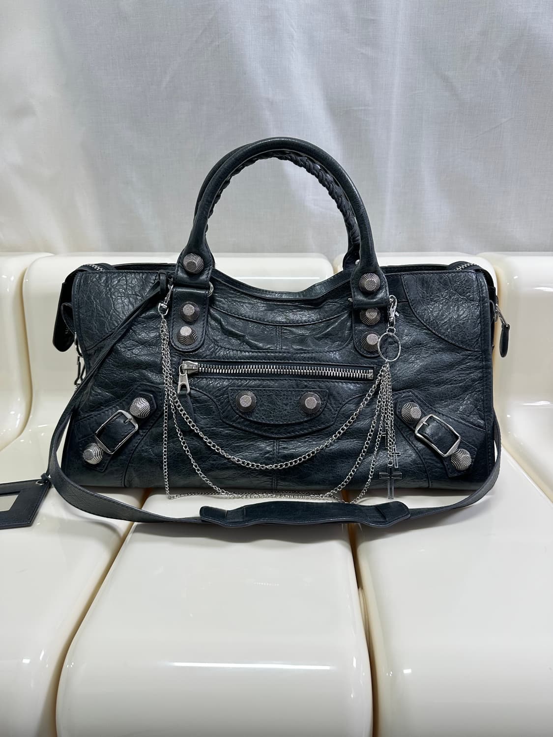 [A 정품] 발렌시아가 시티 모터백 파트타임 다크그레이 상품이미지1