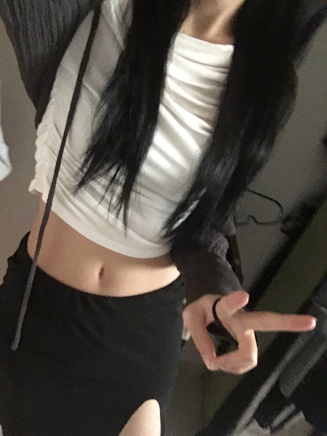 쓰리타임즈 크리미 롱 스커트 / 블랙 상품이미지4