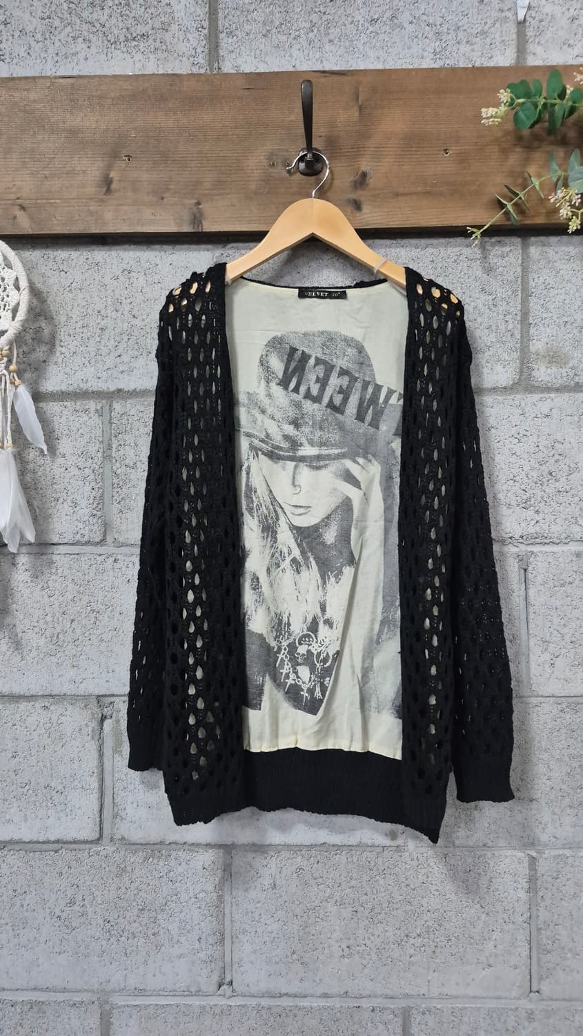 망사 오픈  가디건 락시크 상품이미지1