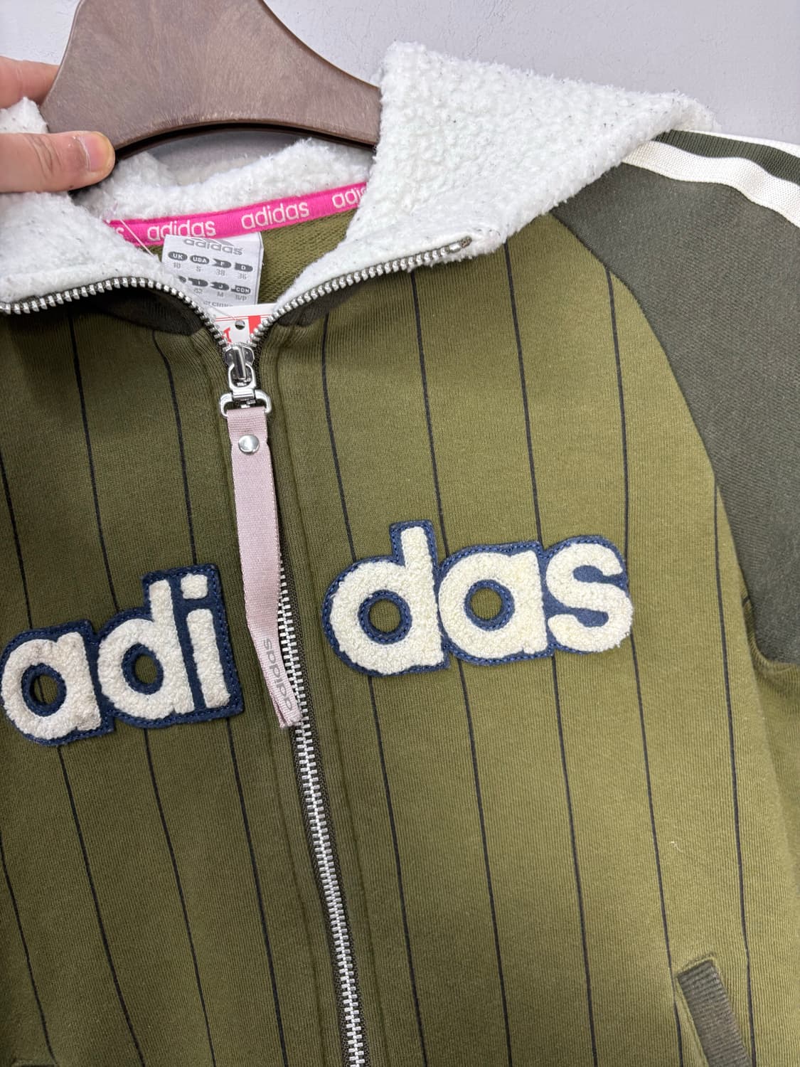 아디다스 카키 털 후드집업 A3027 상품이미지3