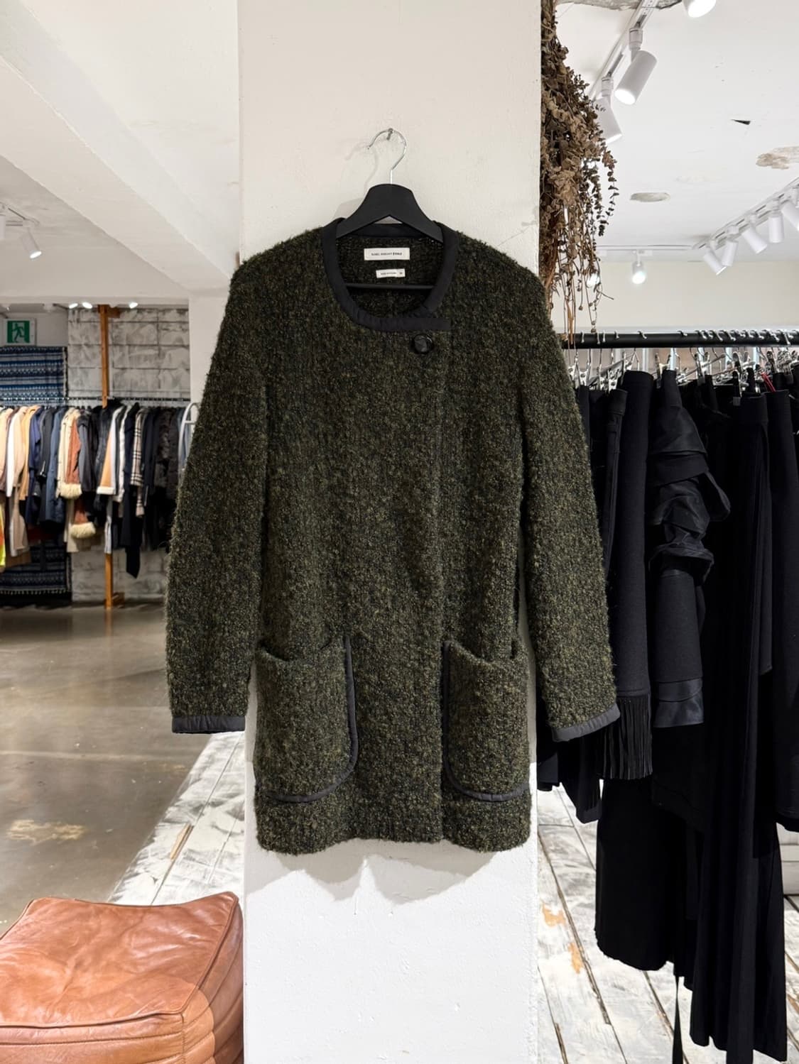 이자벨마랑 에뚜왈 딥 그린 부클 니트 코트 상품이미지1