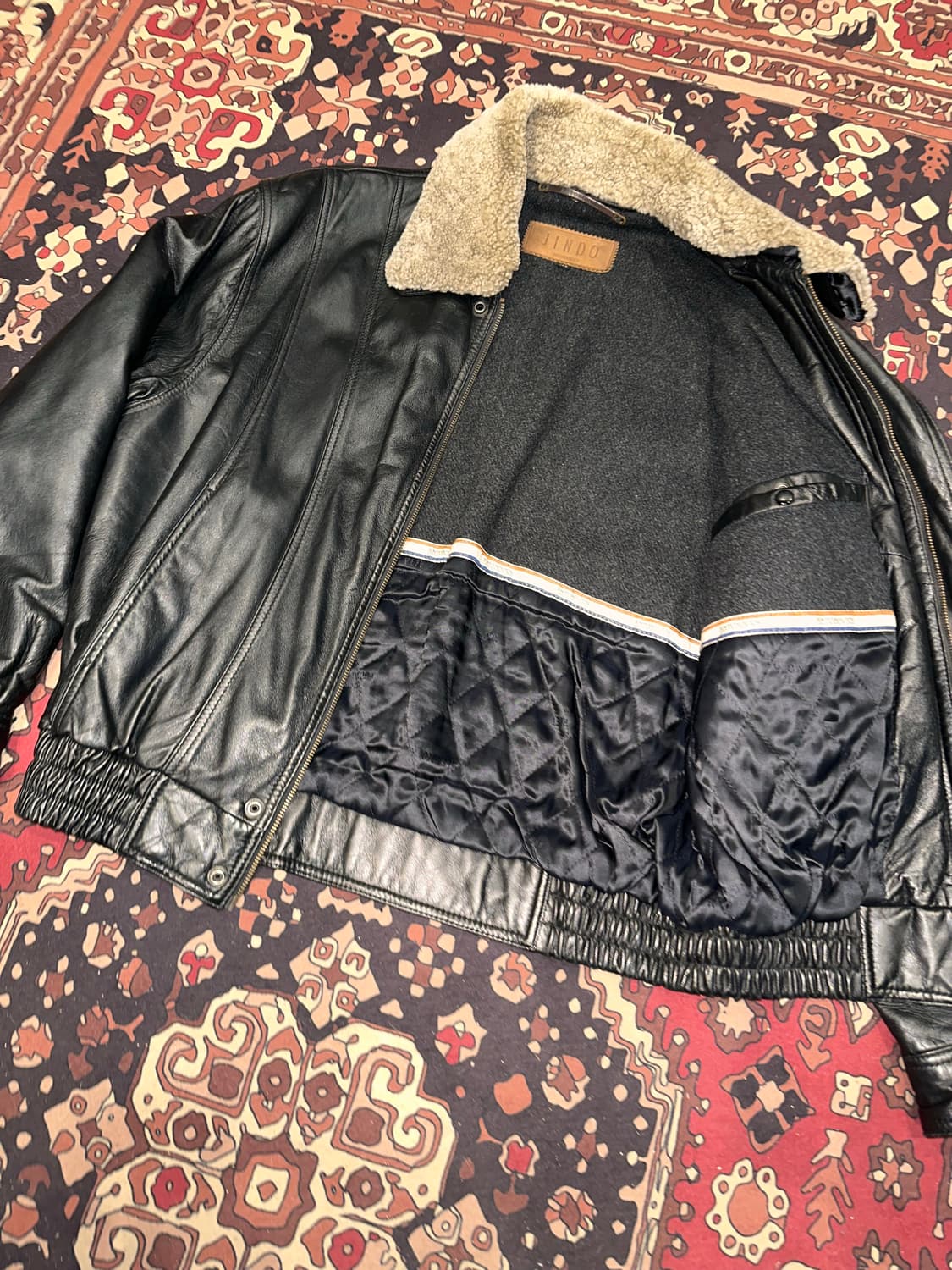 ( L-XL ) 진도 가죽자켓 레더자켓 봄버자켓 블루종 항공점퍼  상품이미지6