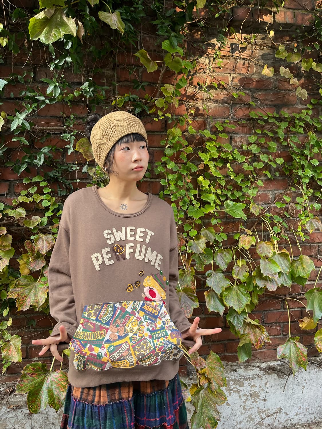 일본무드 패치 자수 포인트 맨투맨 상품이미지1