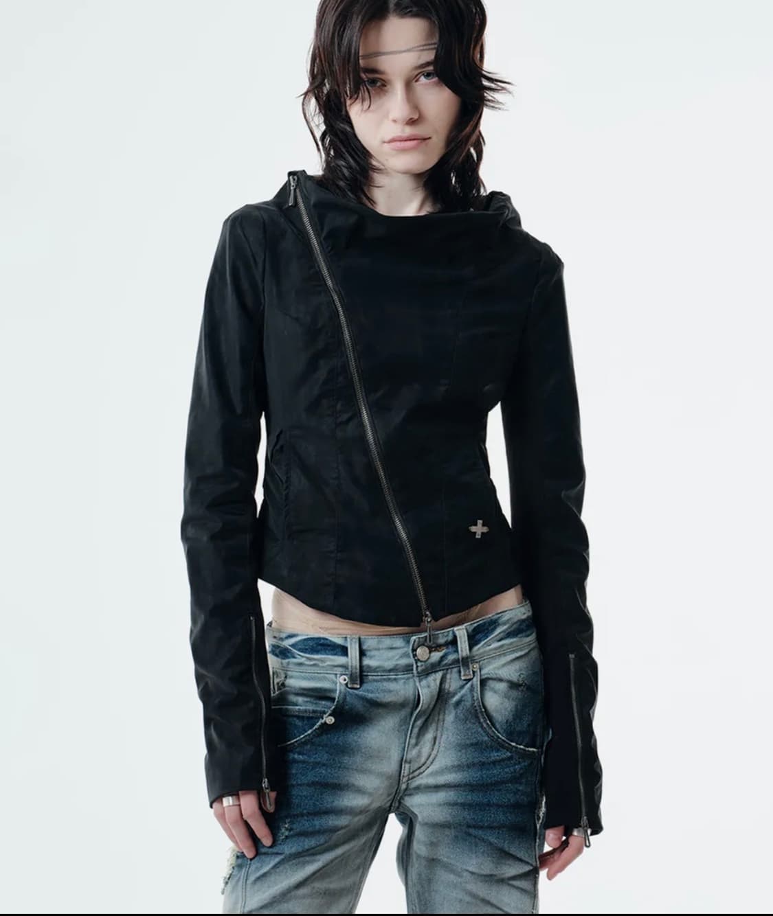 2000 아카이브 블랙 레더 자켓 상품이미지1