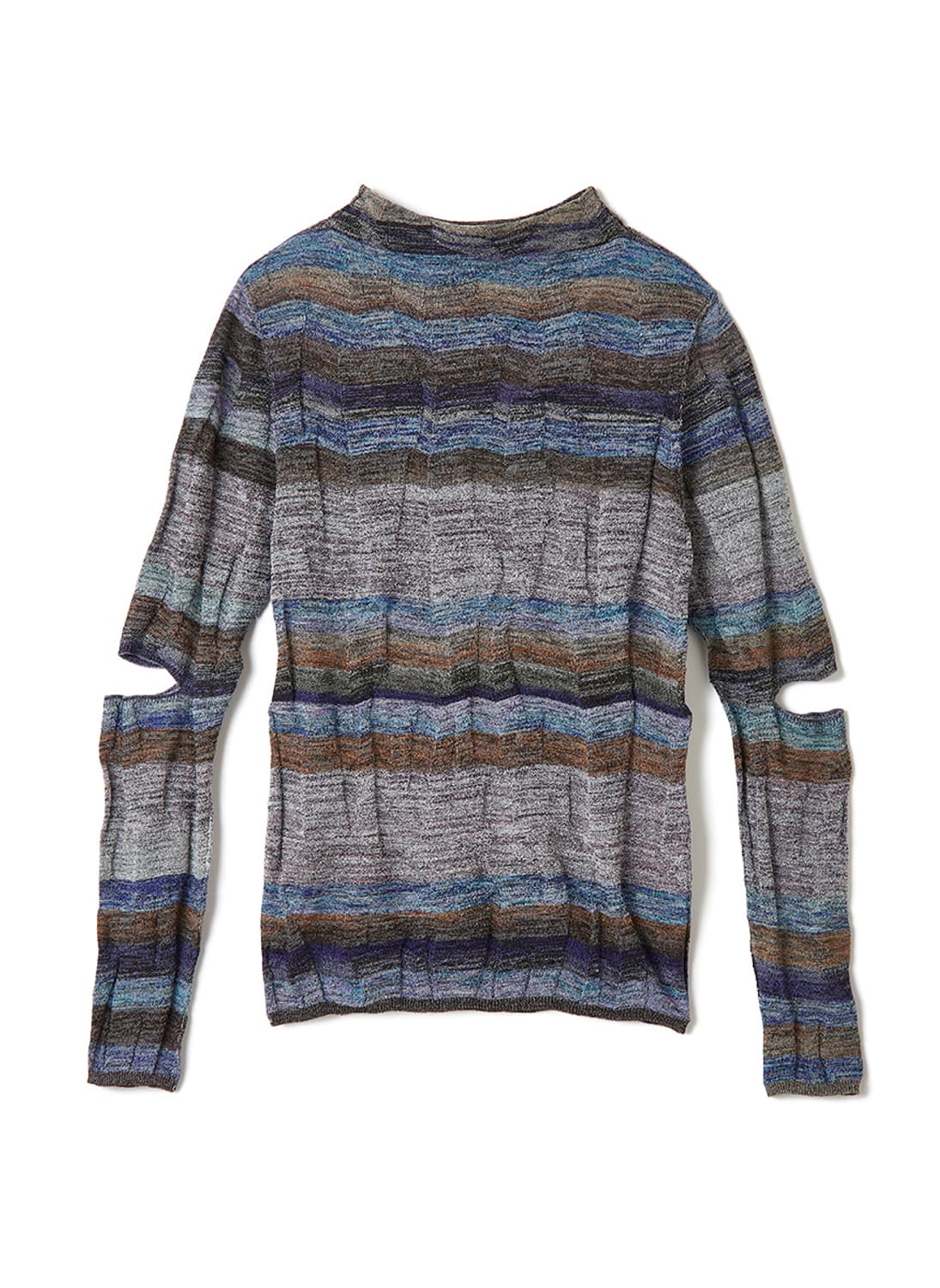 퍼버즈 Wave Border Knit Top 블루 상품이미지1