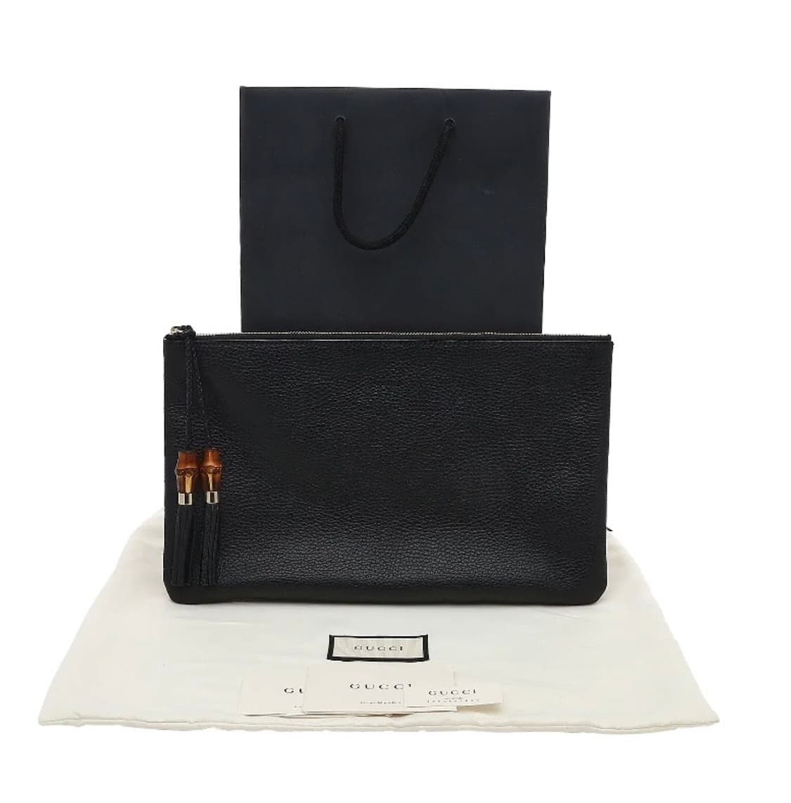 구찌 뱀부 태슬 클러치백 블랙 A 상품이미지1