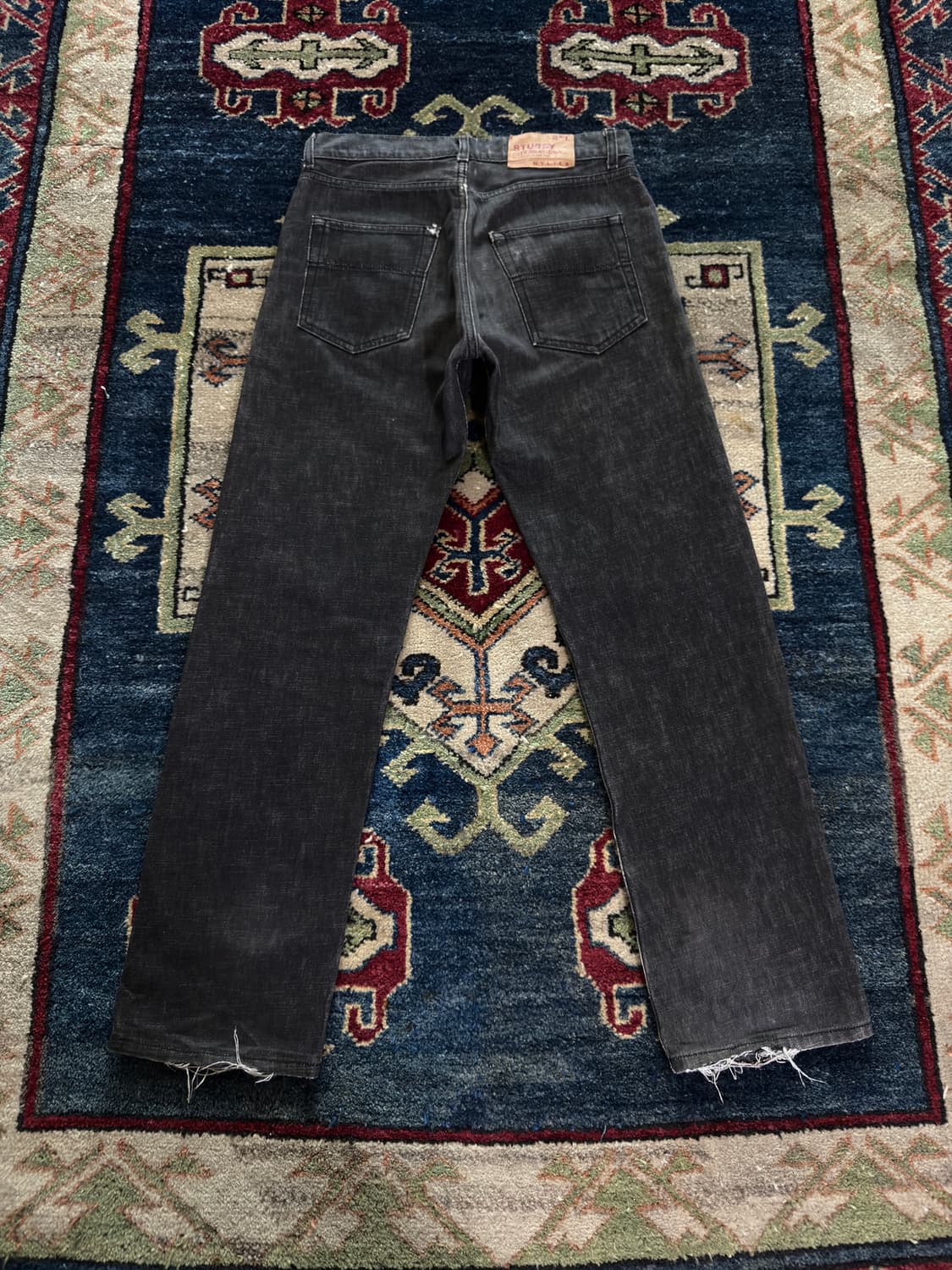 90s Old Stussy USA Black washed denim 상품이미지2