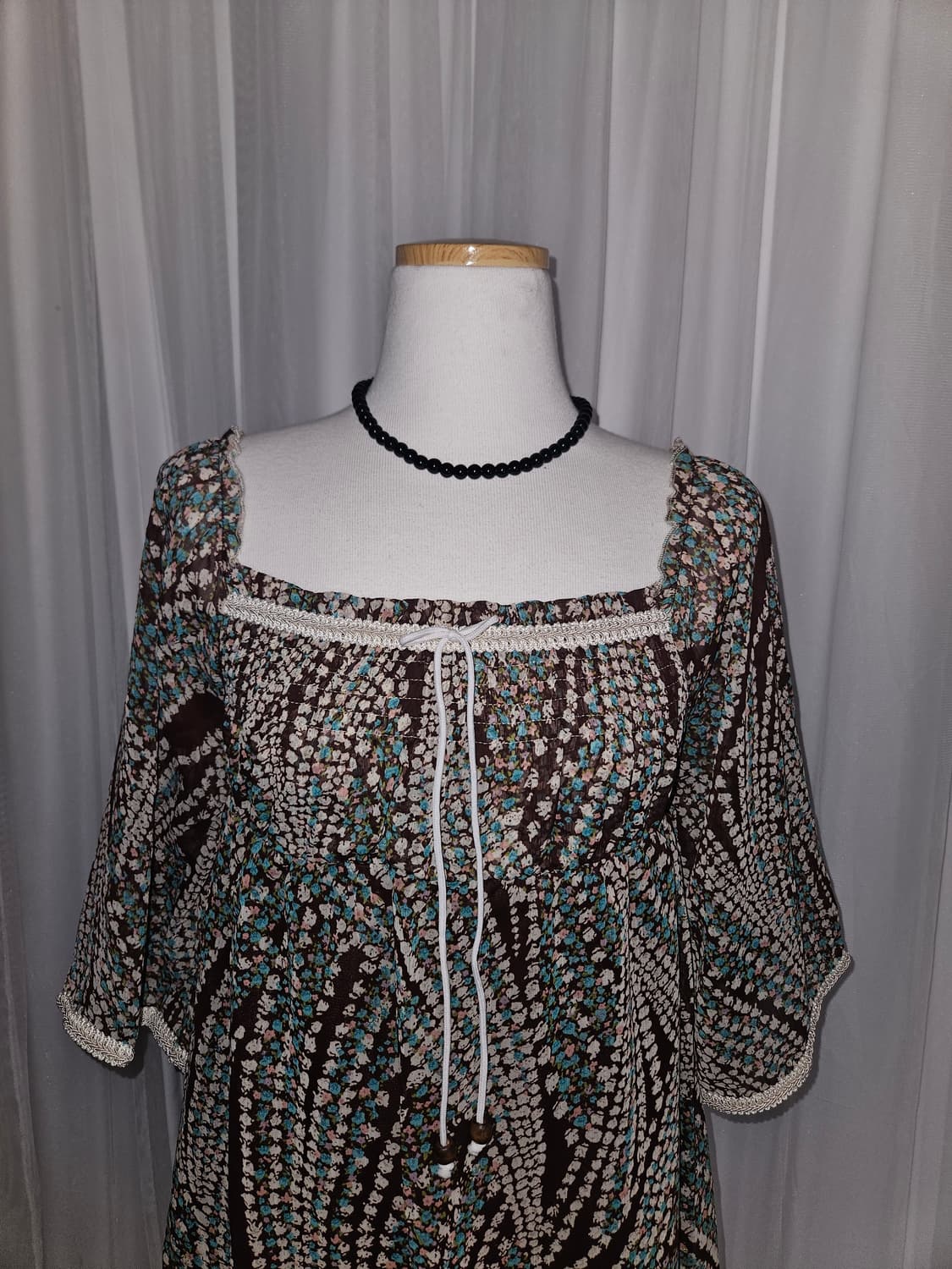 빈티지 플라워가든 에스닉 러플 블라우스 상품이미지2