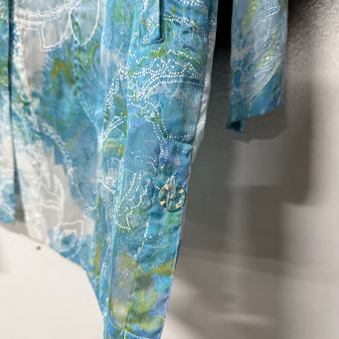 VTG 빈티지 오리엔탈 사파이어 패턴 오간자 시스루 셔츠 상품이미지6