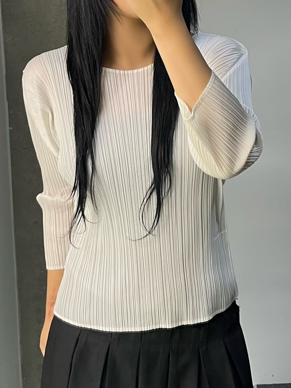 플리츠 플리즈 플리츠 화이트 탑 상품이미지2