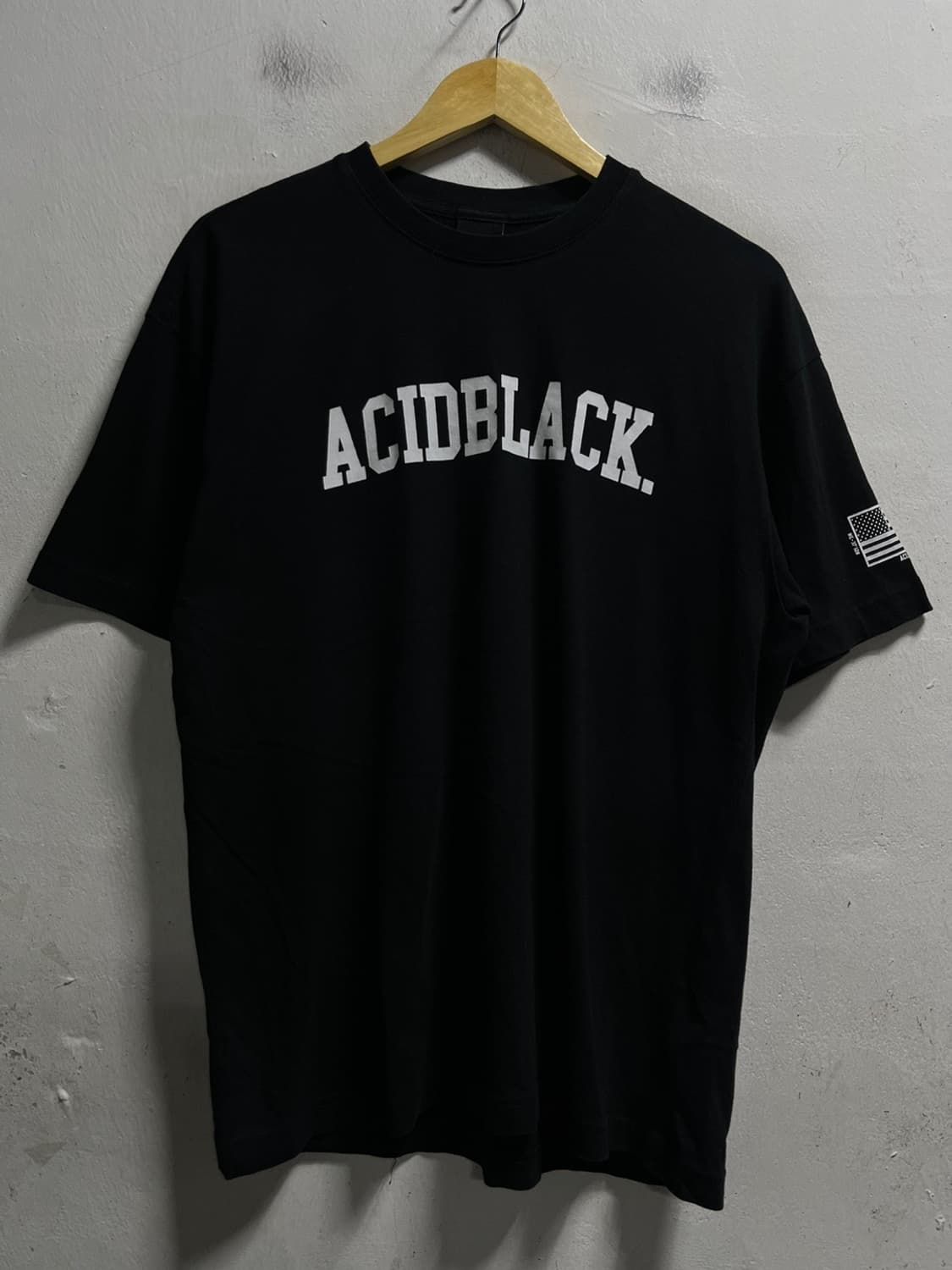 (100) acid black 빅로고 루즈핏 반팔티셔츠 상품이미지1