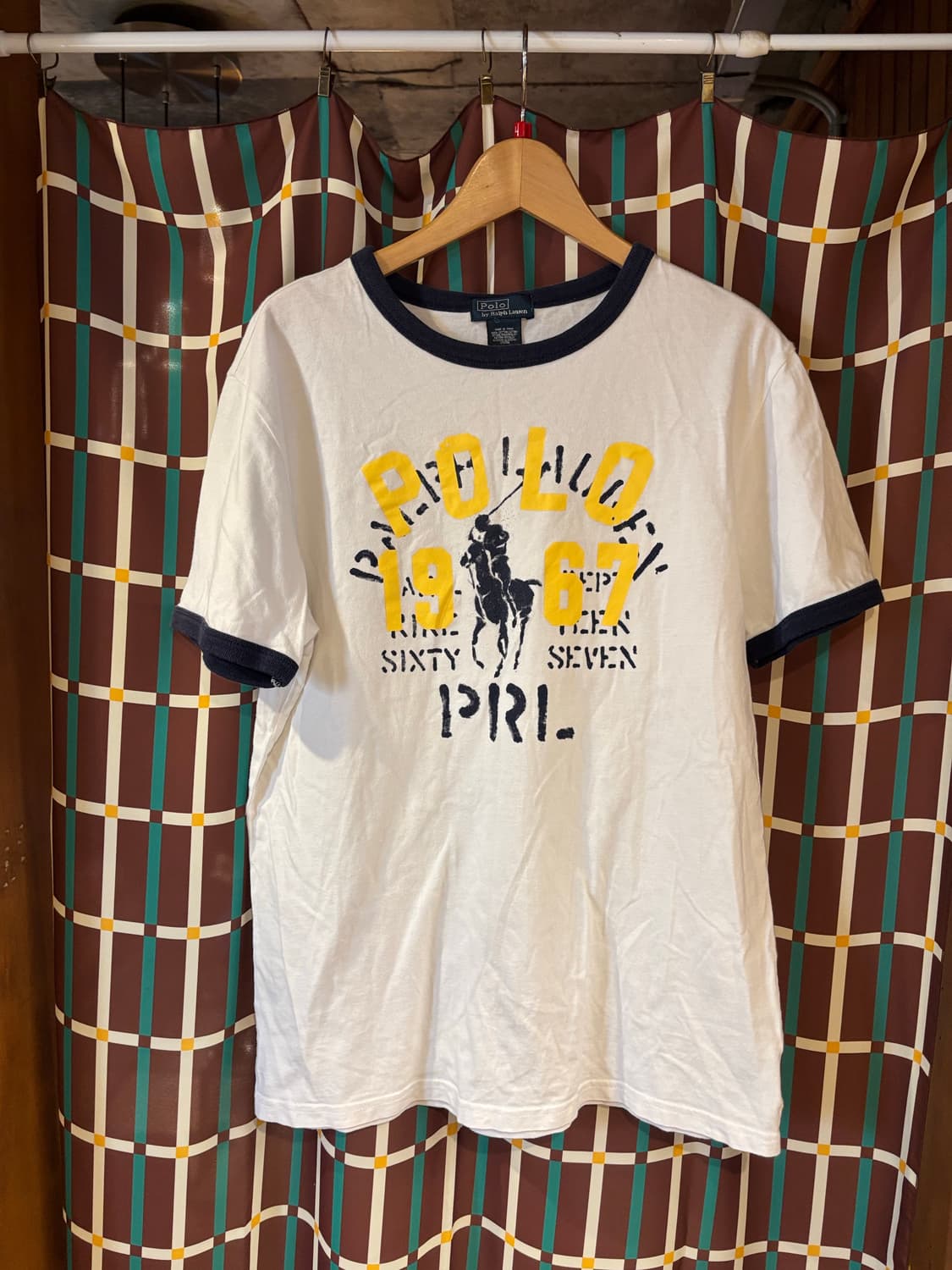 폴로 랄프로렌 링거 티셔츠 화이트 프린팅 상품이미지2