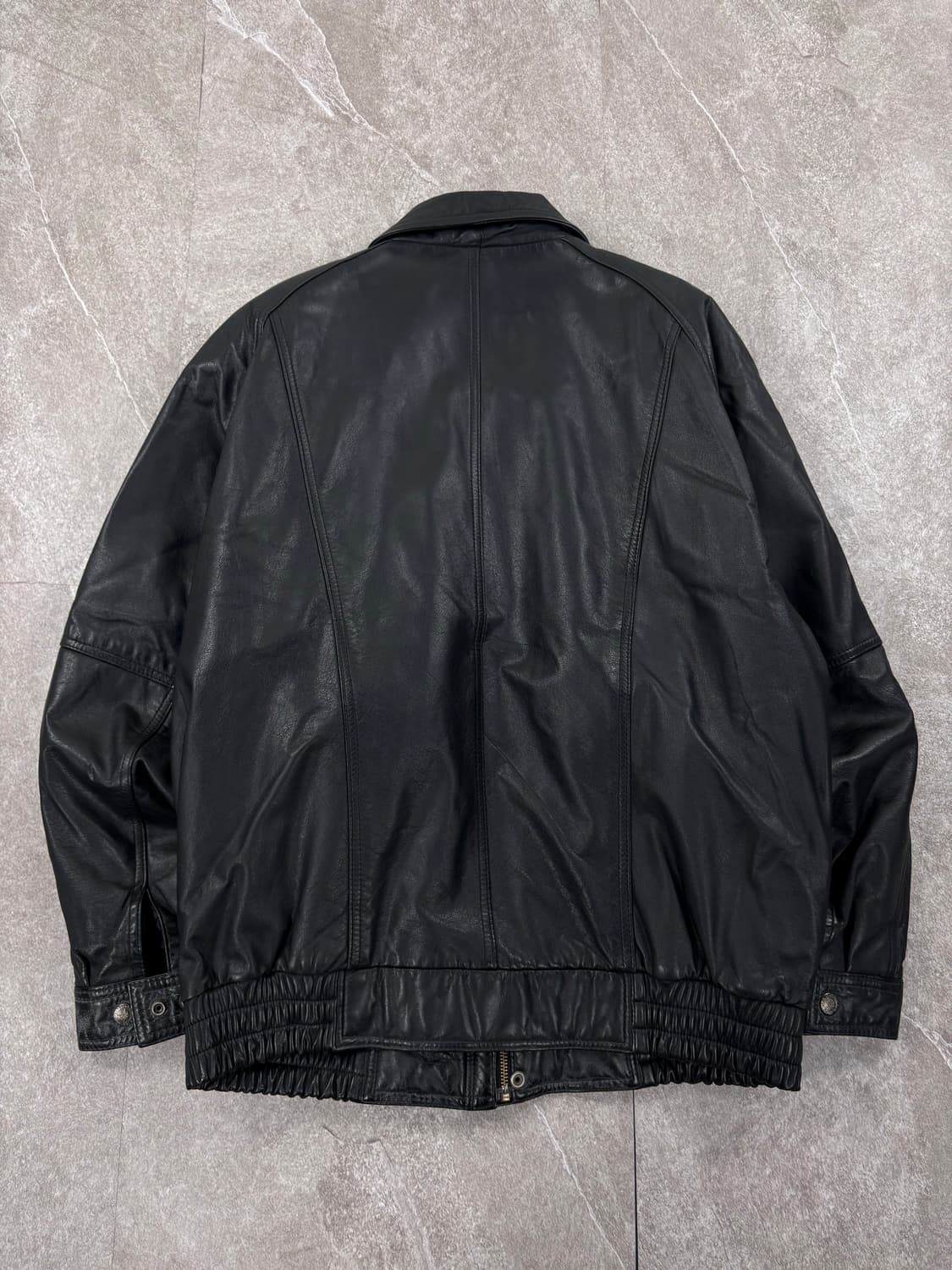 Vintage Leather Bomber Jacket    상품이미지3