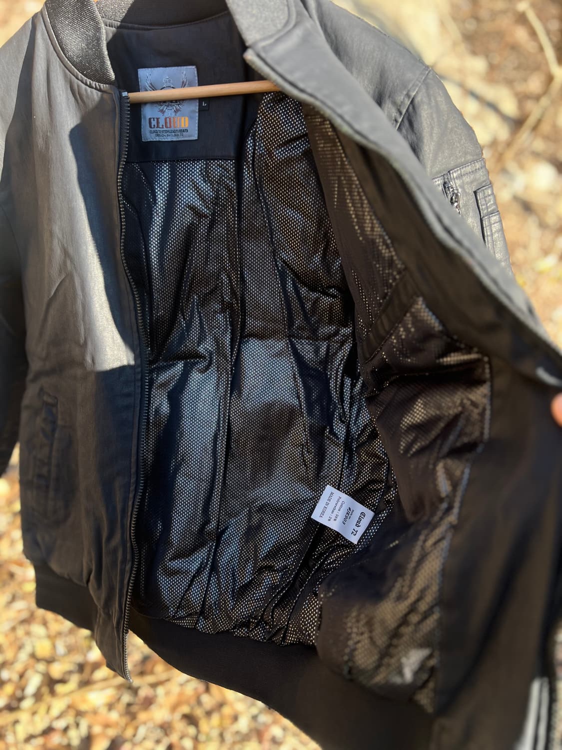 반사직자수 스컬 코팅스판 항공점퍼  상품이미지5