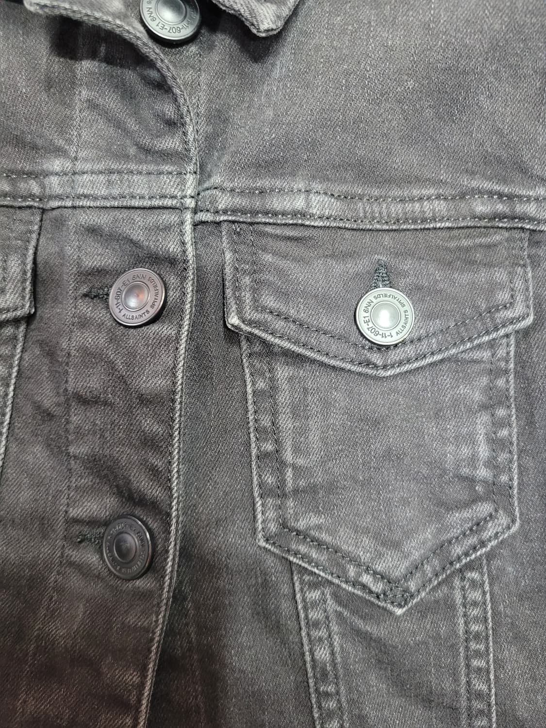 ALLSAINTS 올세인츠 블랙 데님 가죽 소매 자켓 상품이미지4