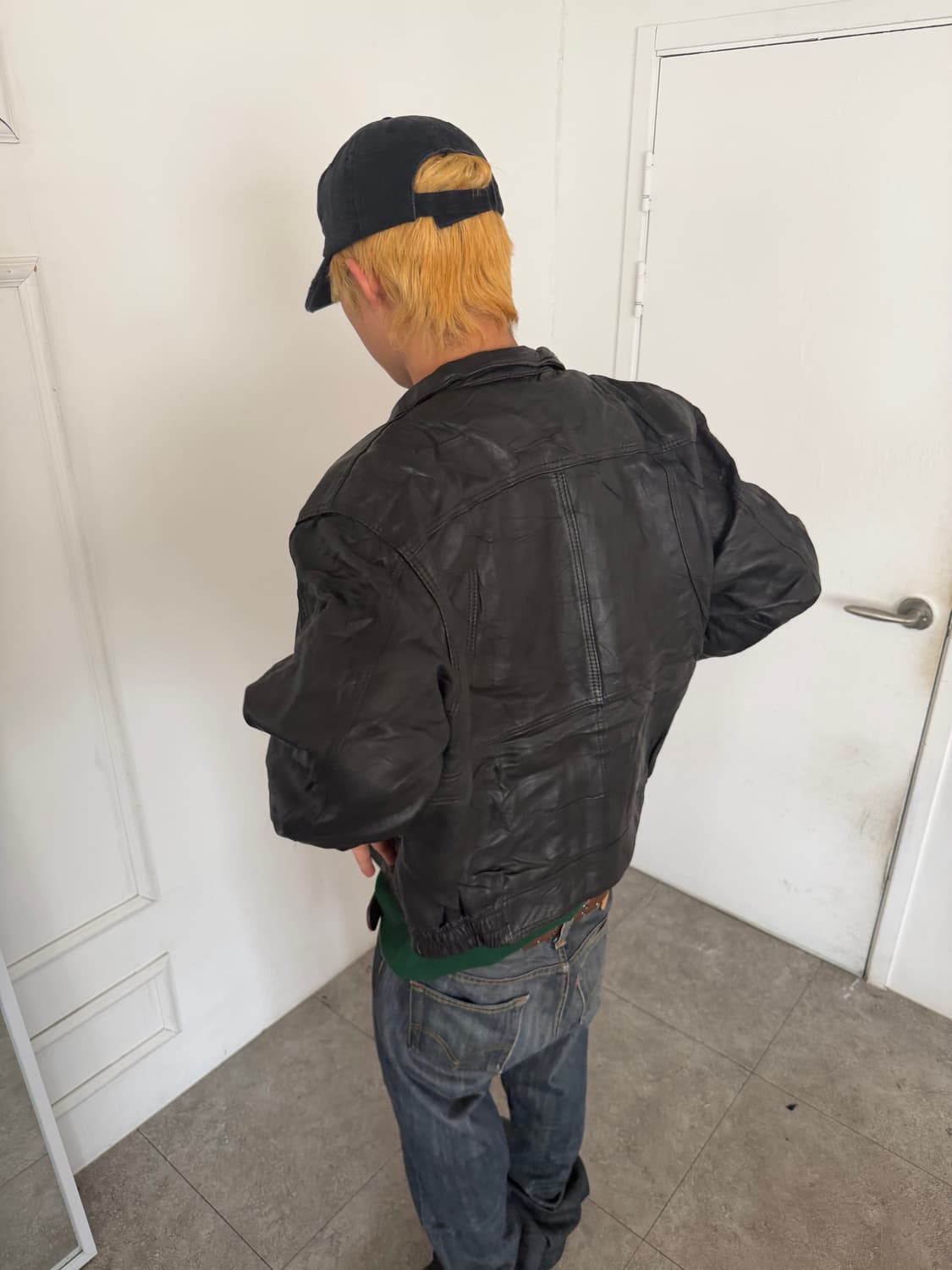 레더 봄버 자켓 상품이미지4