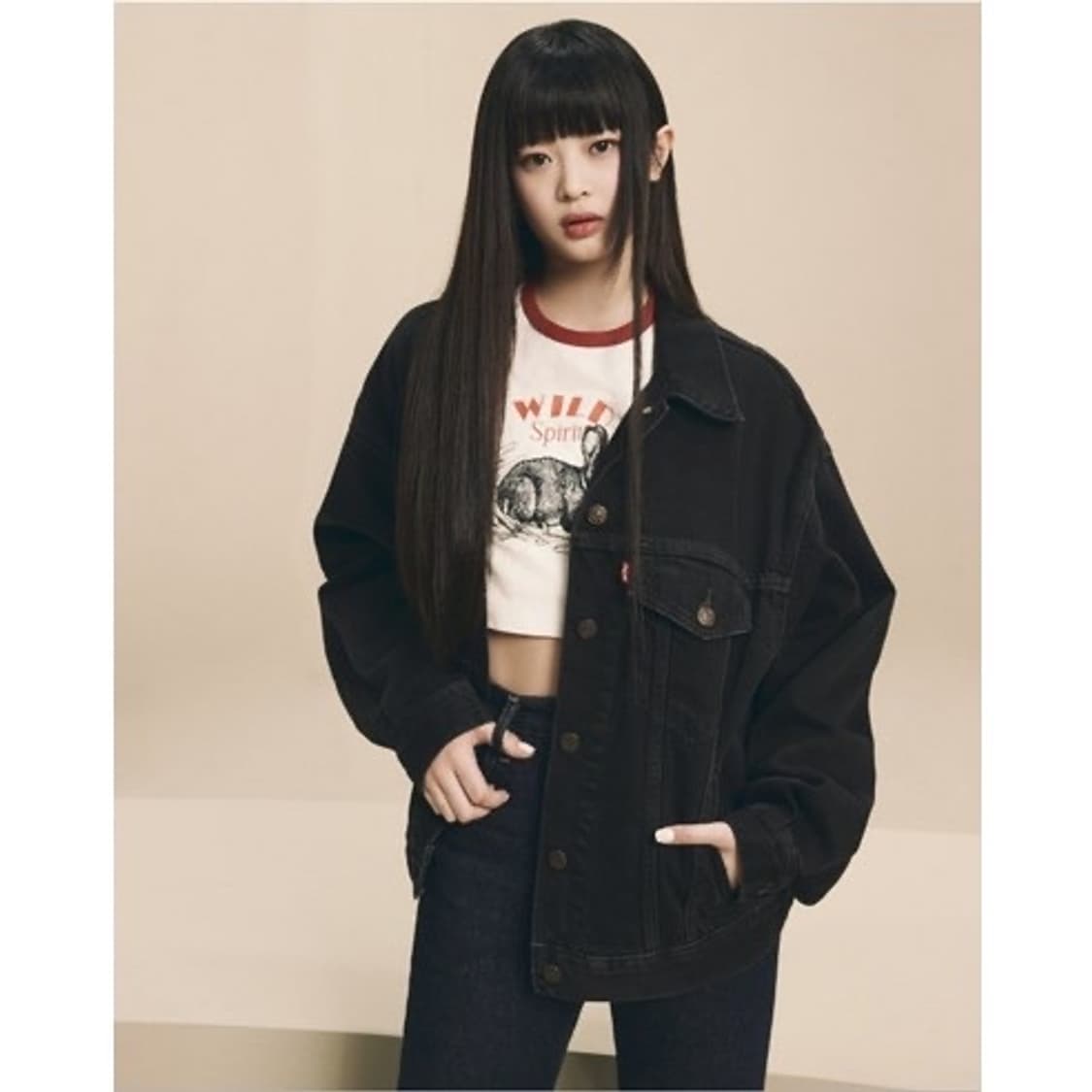 뉴진스 하니 리바이스 흑청 자켓 상품이미지1