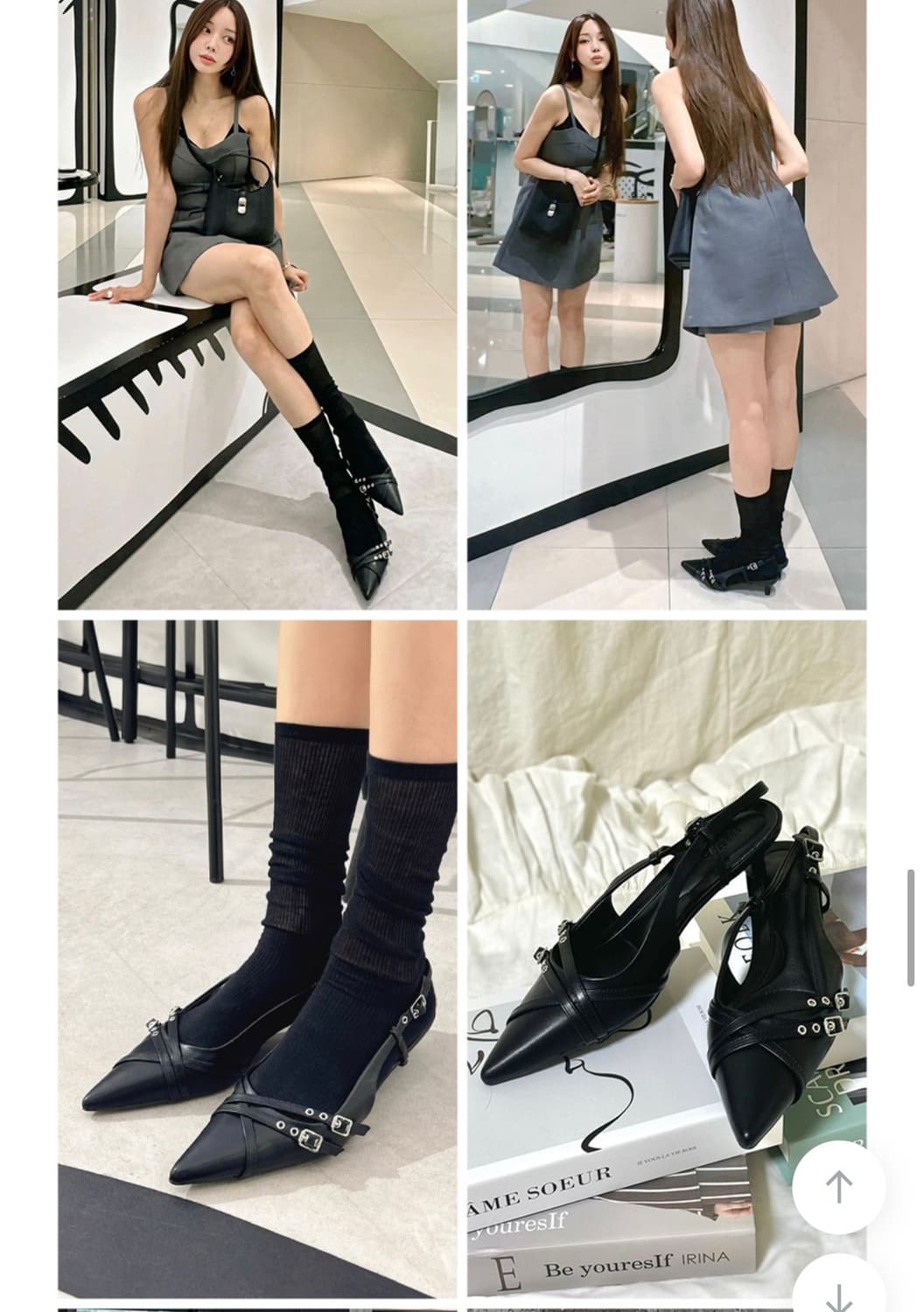 슈펜 스틸레토 버클 슬링백 블랙 235 상품이미지10