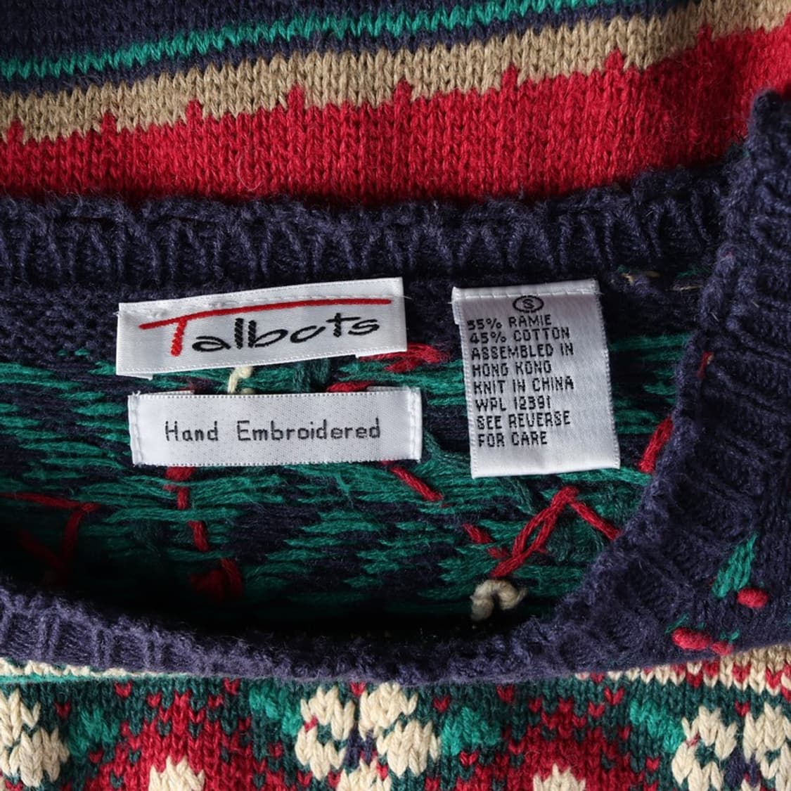 Talbots 90s 페어아일 패턴 빈티지 니트 S 상품이미지5