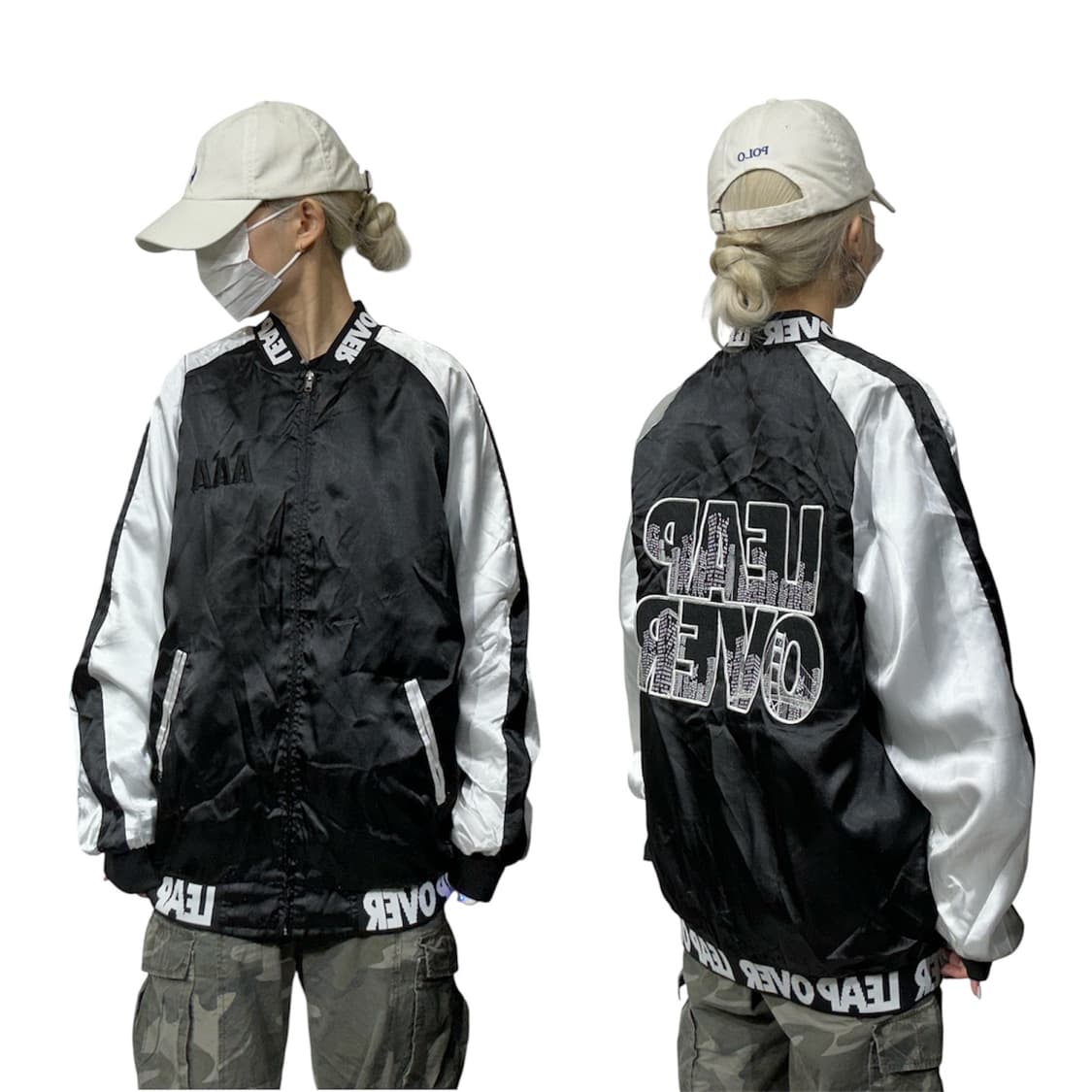 일본 빈티지 AAA 2016 블랙 화이트 아레나 투어 바시티 스카잔 자켓 상품이미지1