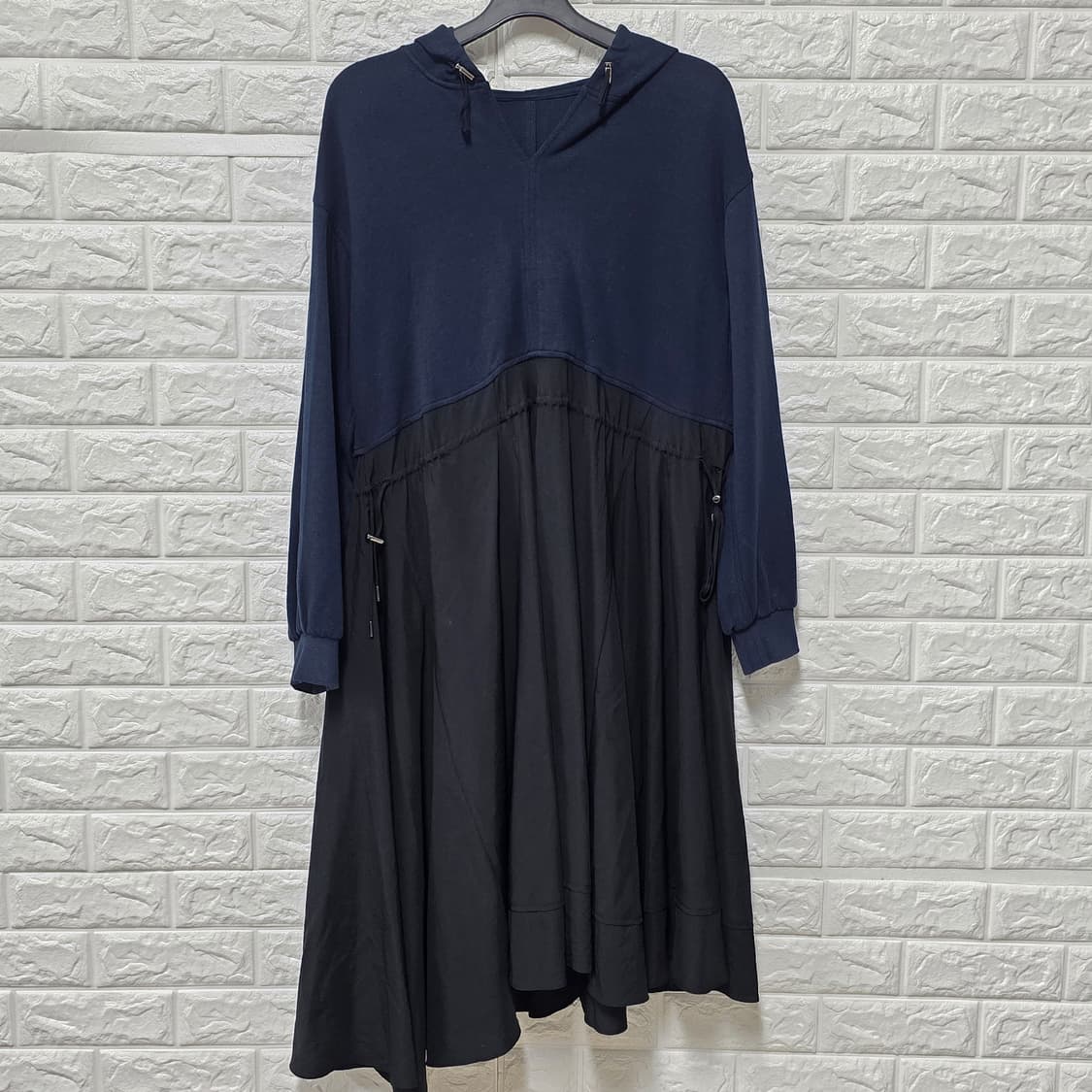 택포// L 20s 한섬 시스템 SYSTEM 후드 롱 원피스 상품이미지1