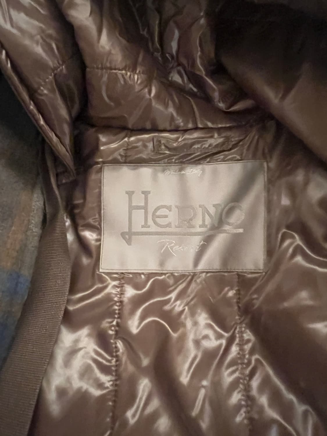 Herno 리조트 울 체크 케이프 패딩 상품이미지8