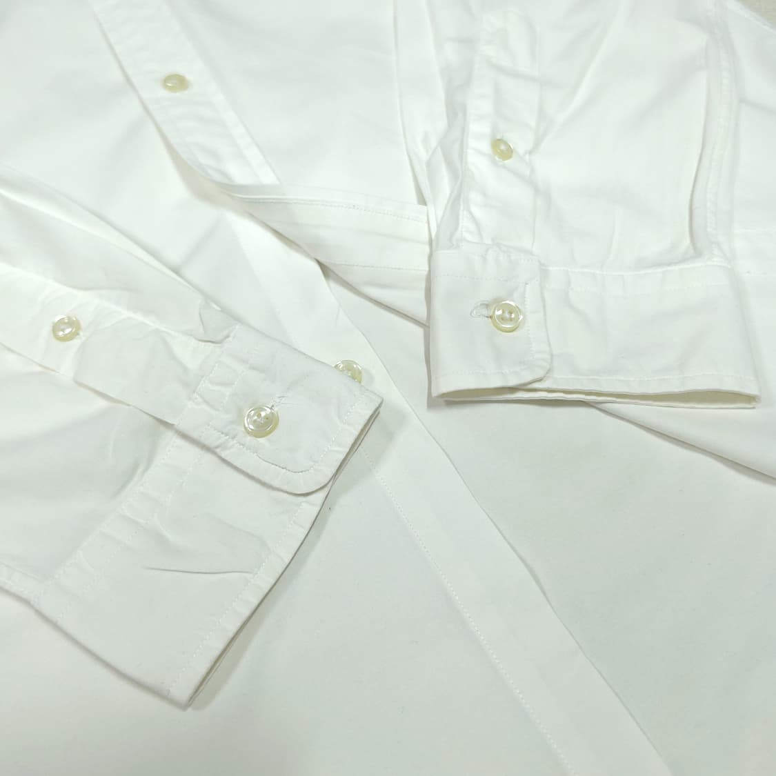 [M] 폴로 화이트 커스텀핏 스트레치 코튼 긴팔셔츠 상품이미지6